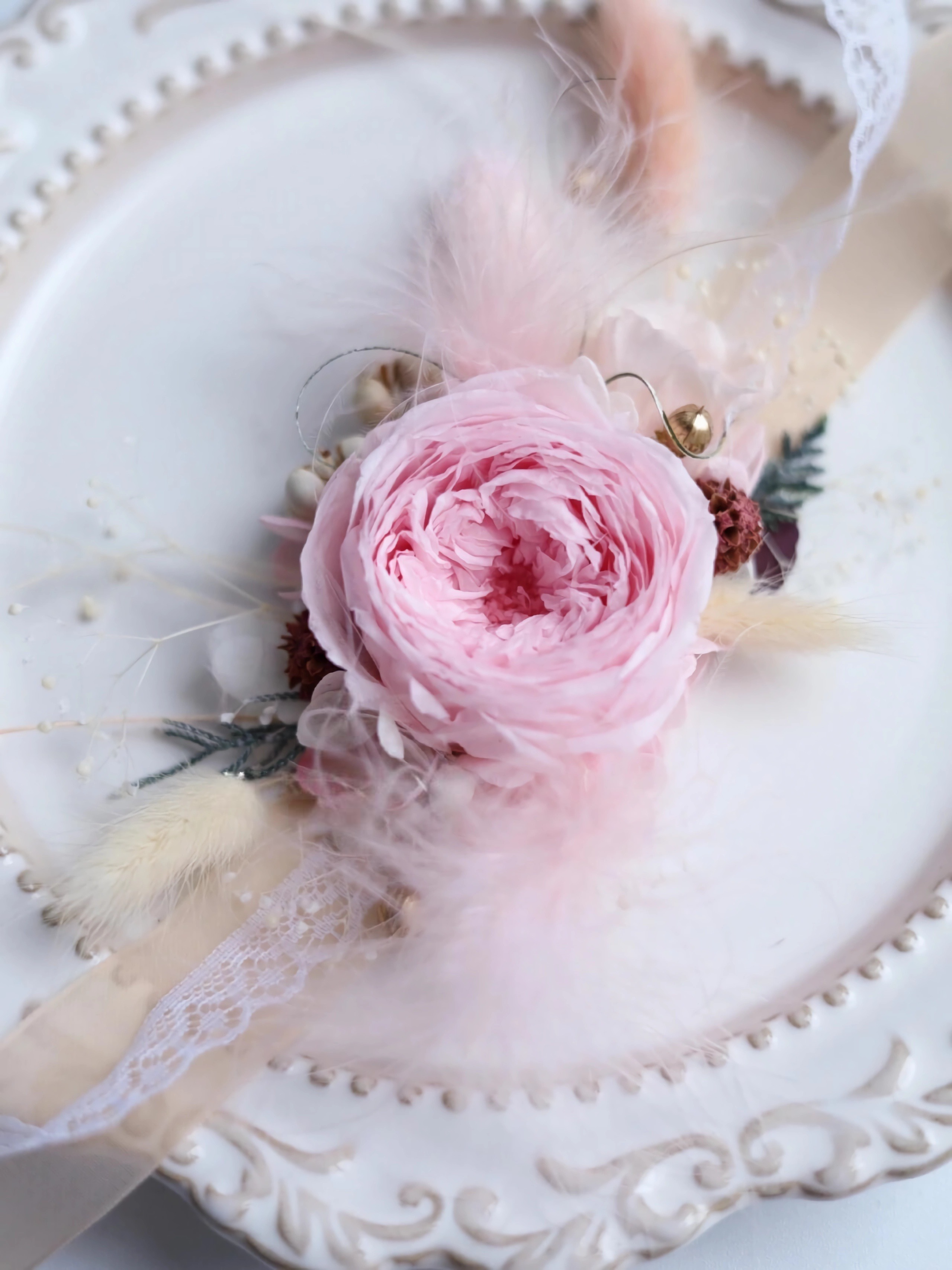 Wrist Corsage With Pink Peony