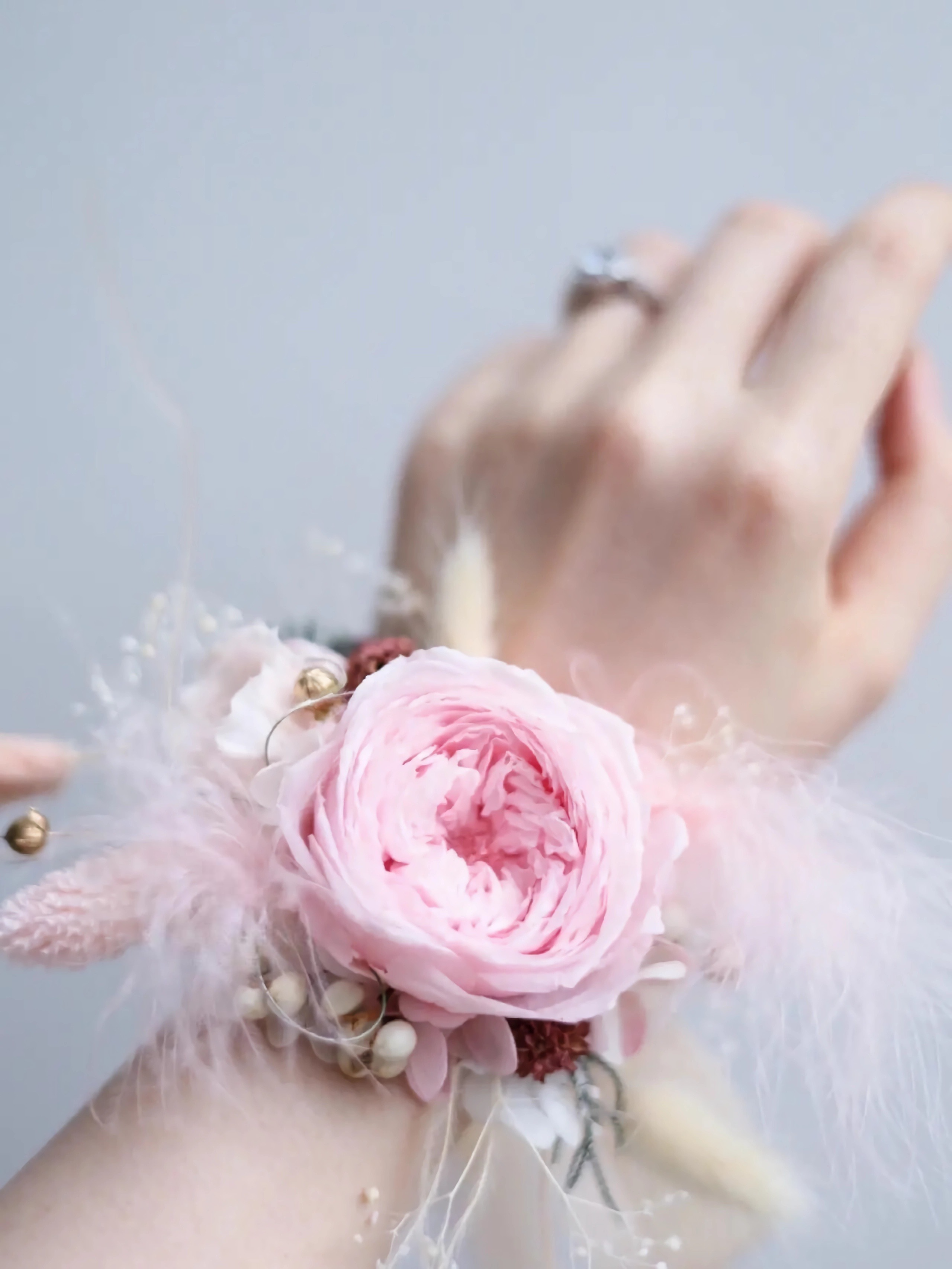 Wrist Corsage With Pink Peony