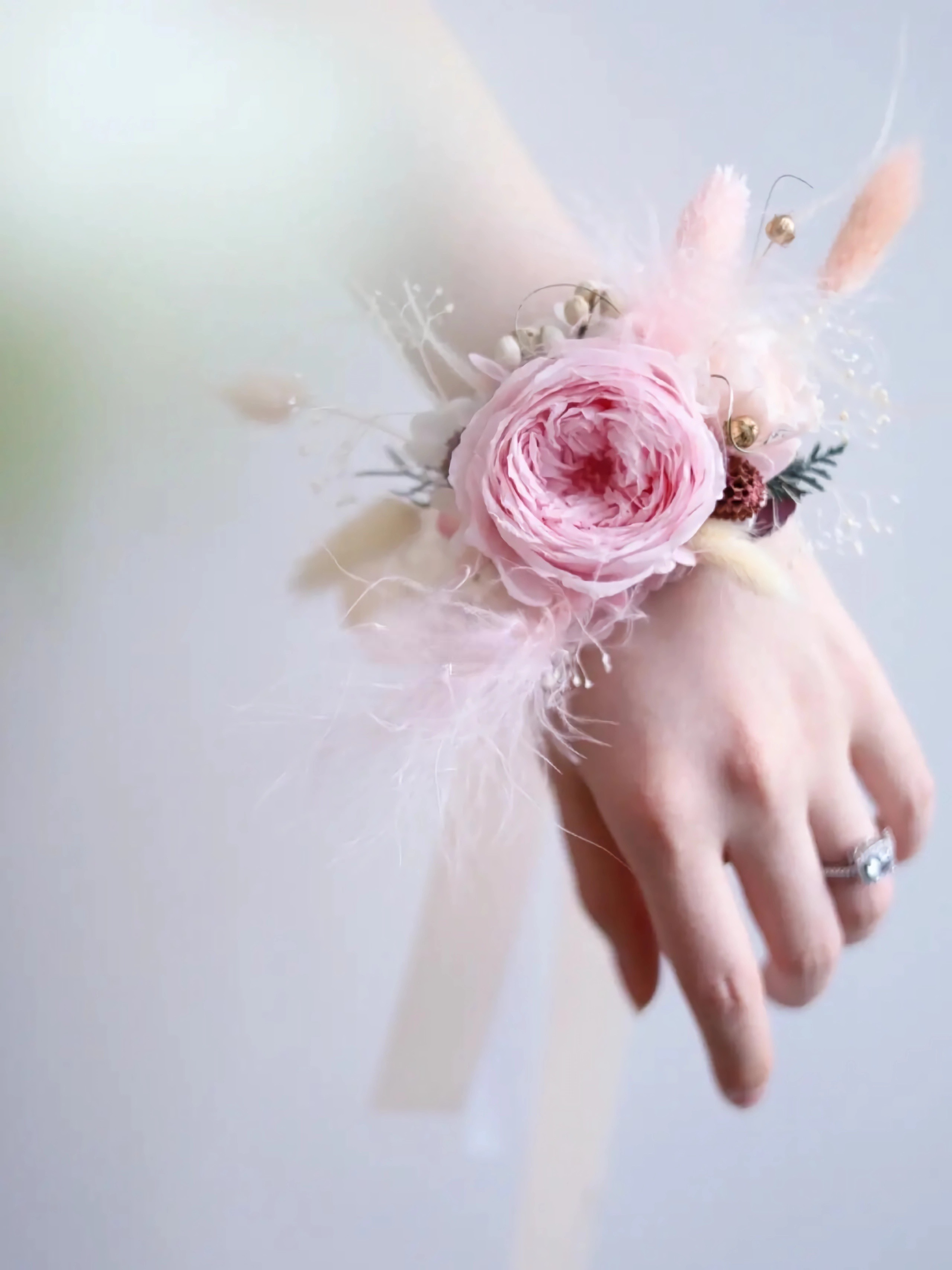 Wrist Corsage With Pink Peony