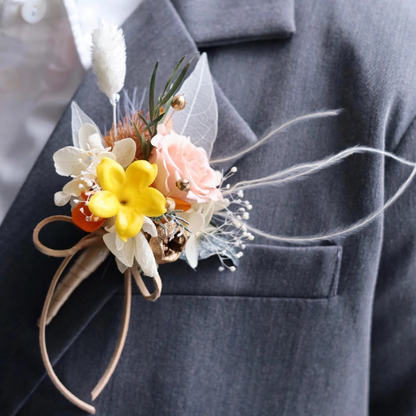 Boutonniere With Soft Peach Rose