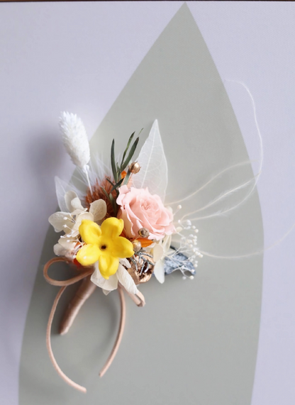 Boutonniere With Soft Peach Rose