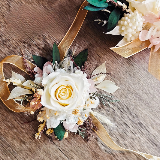 Preserved Flower wrist corsage real rose hydrangea wrist corsage