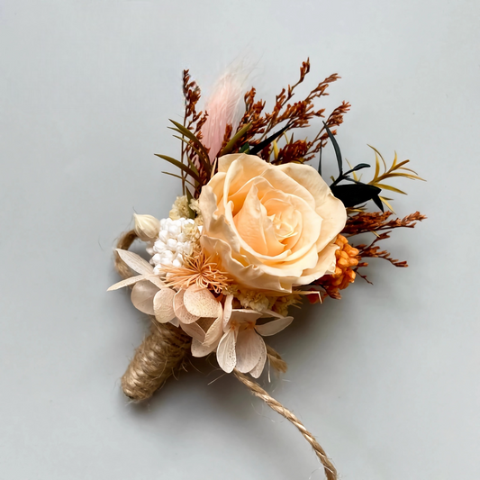 Preserved Flower boutonnieres real blush rose boutonniere