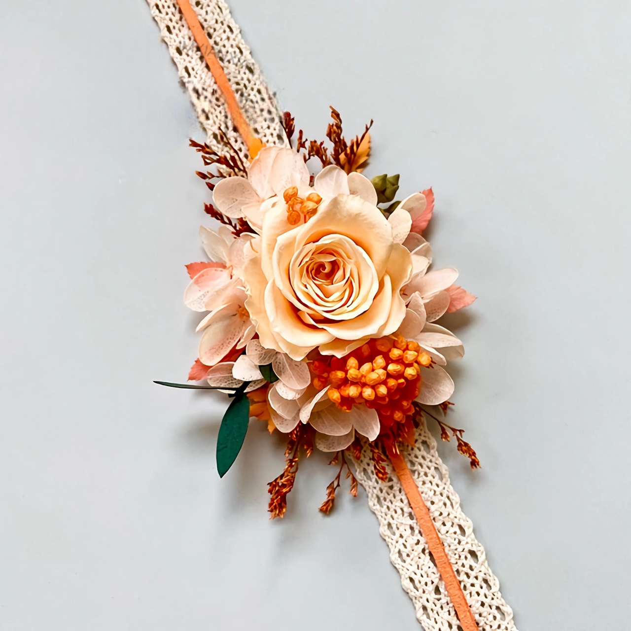 Preserved Flower wrist corsage real blush rose wrist corsage