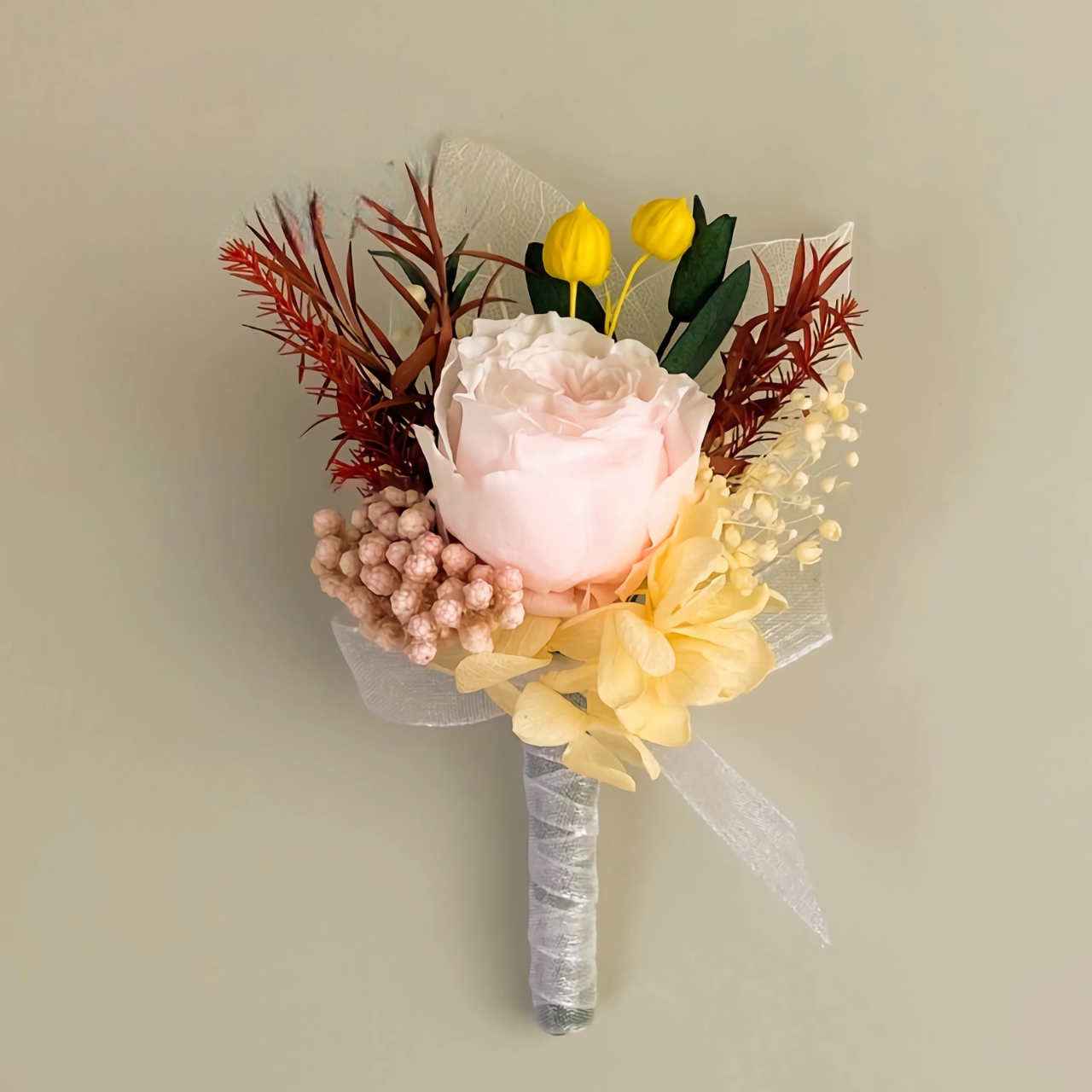 Preserved Flower boutonnieres real pink rose boutonniere