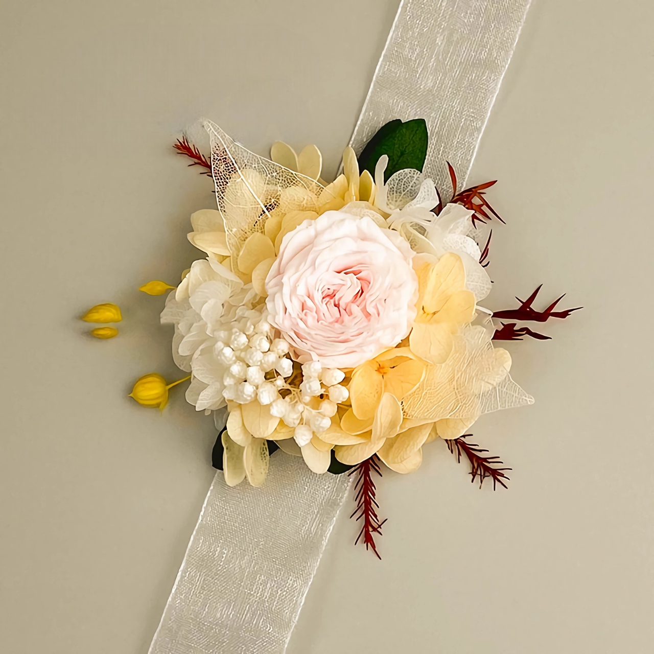 Preserved Flower wrist corsage real pink rose corsages