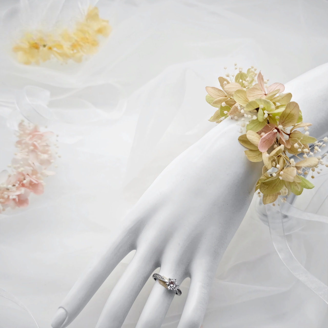 Preserved Flower wrist corsage real hydrangea wrist corsage