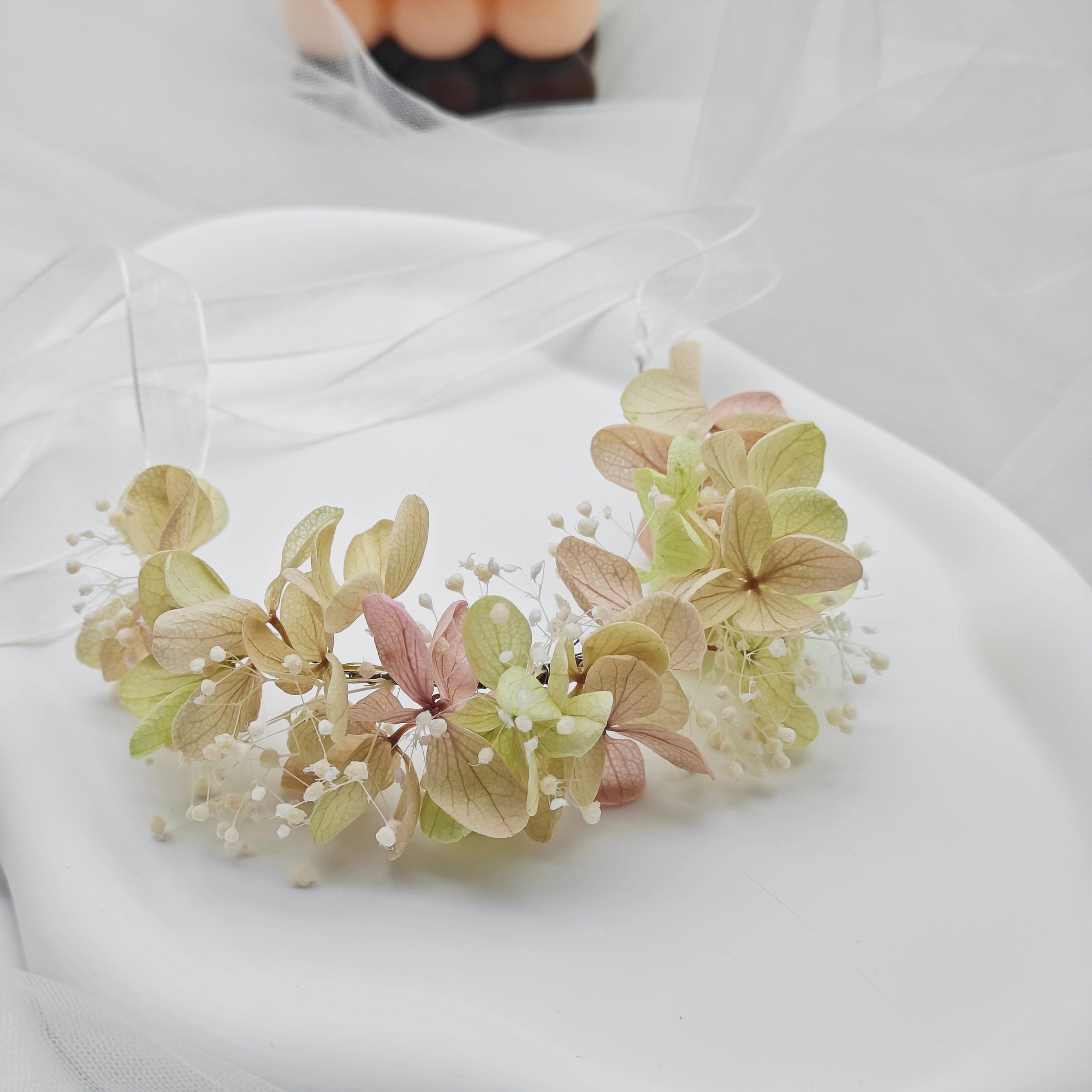 Preserved Flower wrist corsage real hydrangea wrist corsage