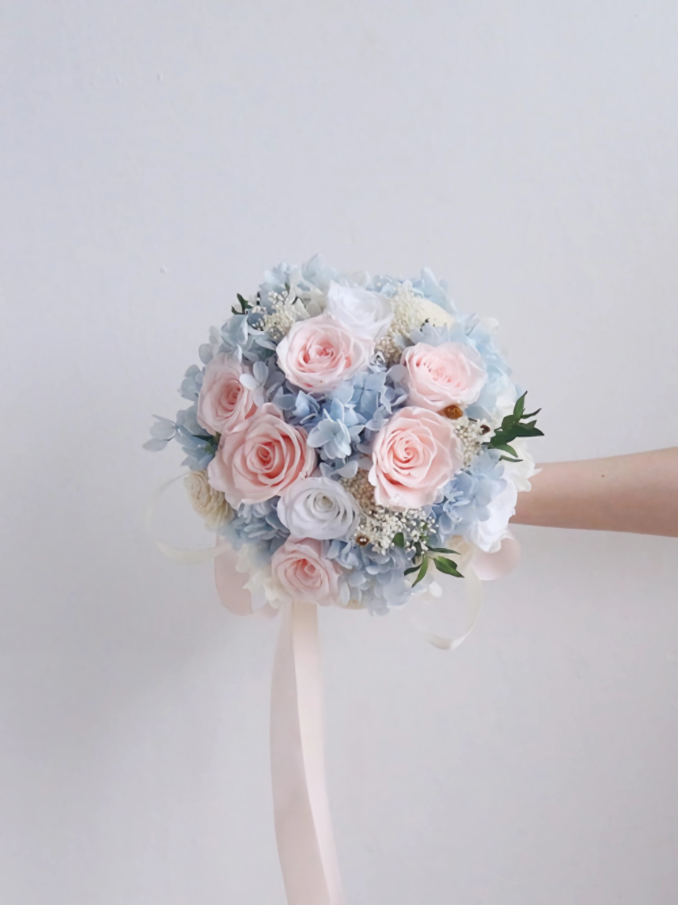 Blushing Bliss Bridal Bouquet - Made From Preserved Roses