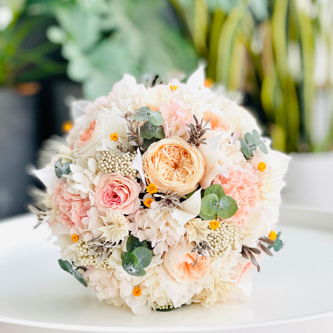 Bridal bouquets made from preserved flowers