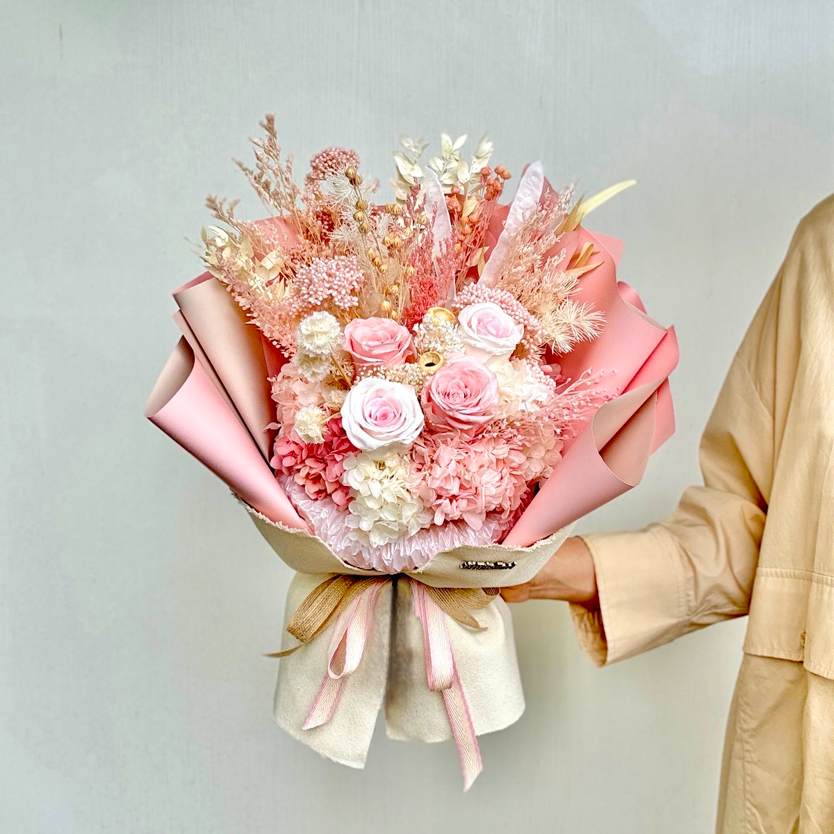 Blushing Petals Bridal Bouquet - Preserved Flower Wedding Bouquet