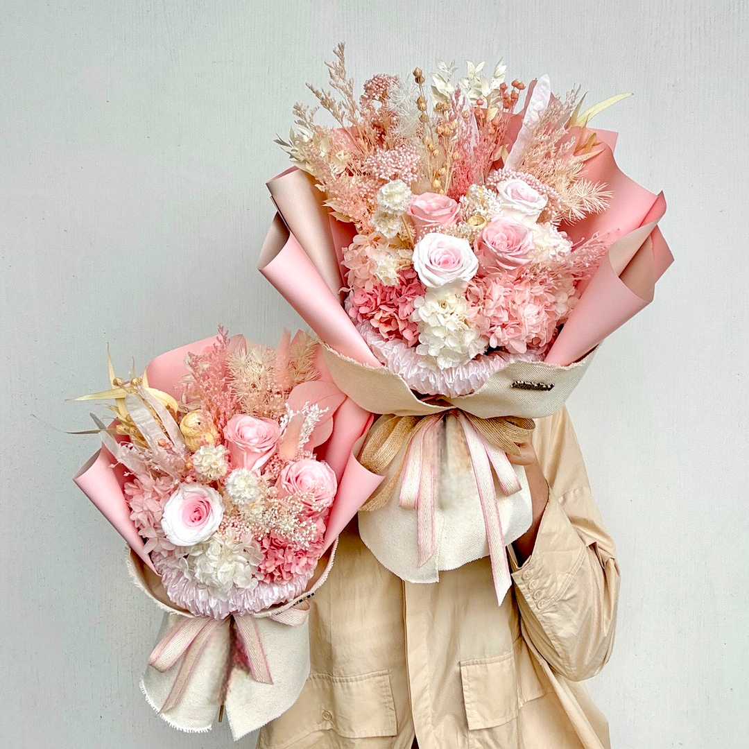 Blushing Petals Bridal Bouquet - Preserved Flower Wedding Bouquet