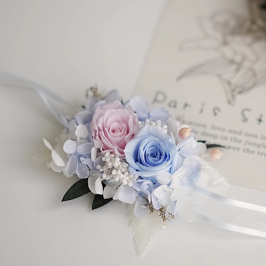 Preserved Flower wrist corsage real blush rose wrist corsage