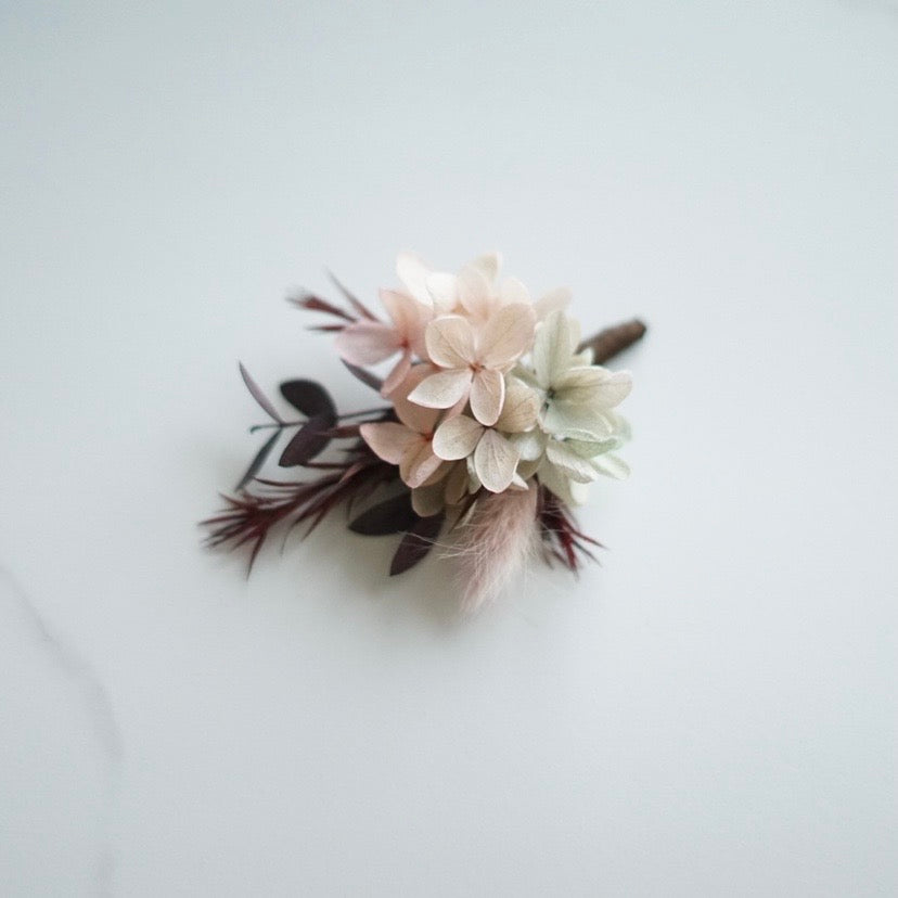 Real flower boutonniere preserved hydrangea boutonnieres