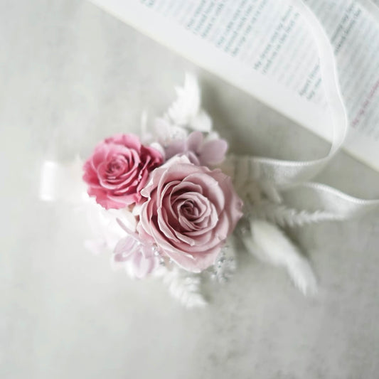 Preserved Flower wrist corsage real white rose wrist corsage