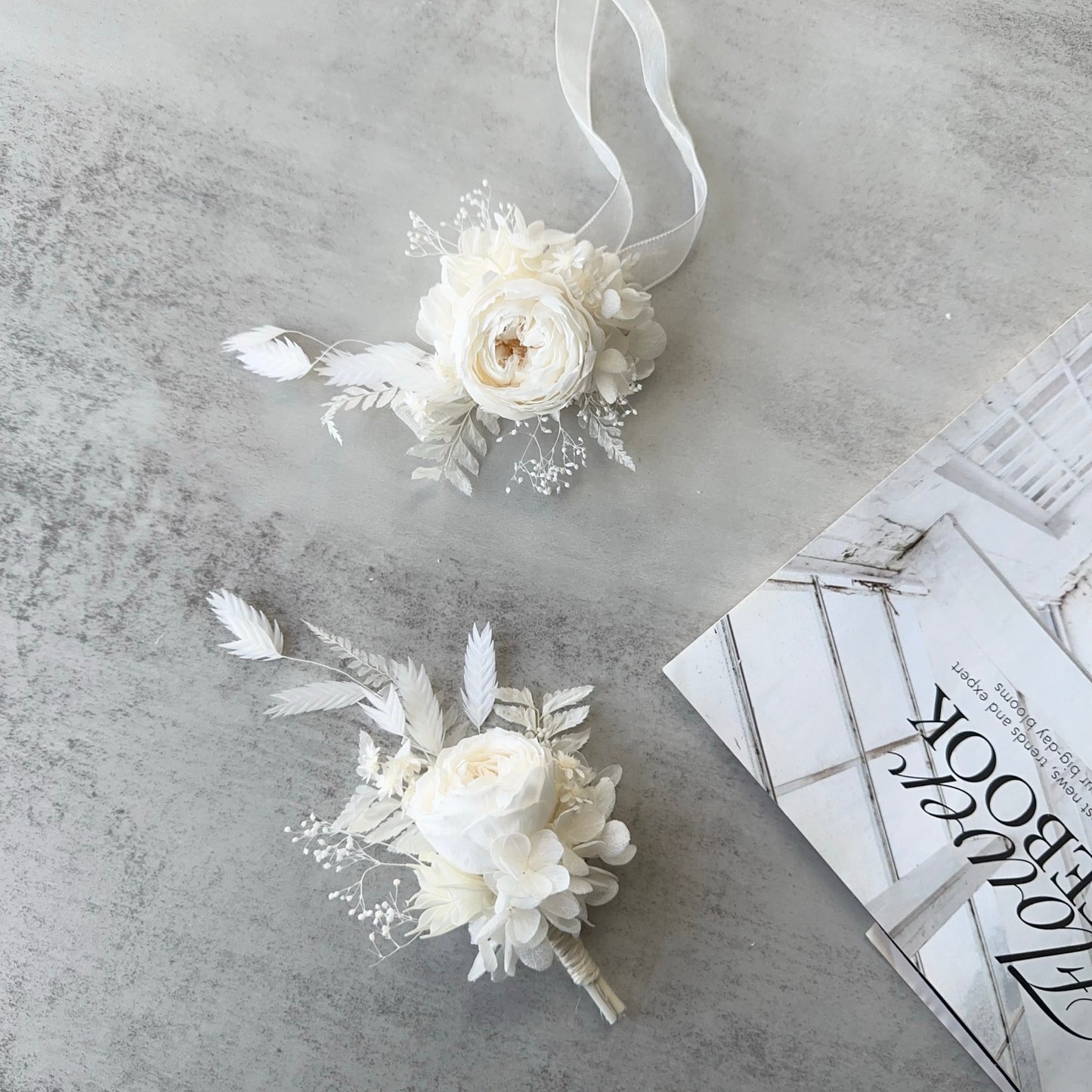 real flower corsage preserved real david austin corsages in pristine white