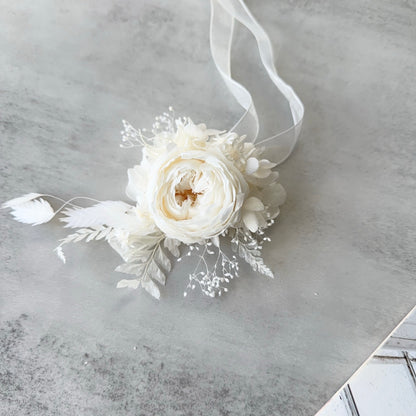 real flower corsage preserved real david austin corsages in pristine white