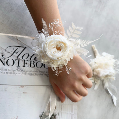 real flower corsage preserved real david austin corsages in pristine white