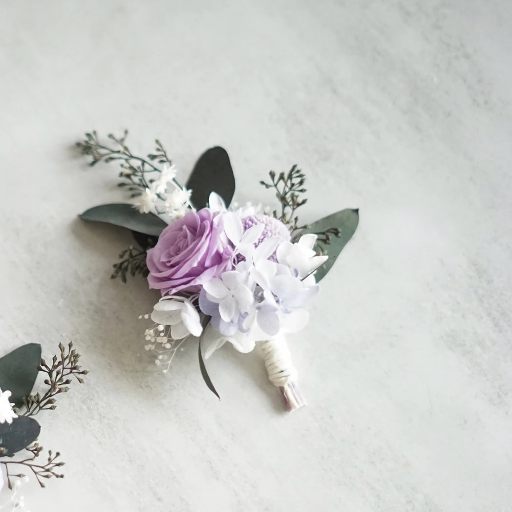 real flower boutonniere preserved real rose and hydrangea boutonnieres in lavender