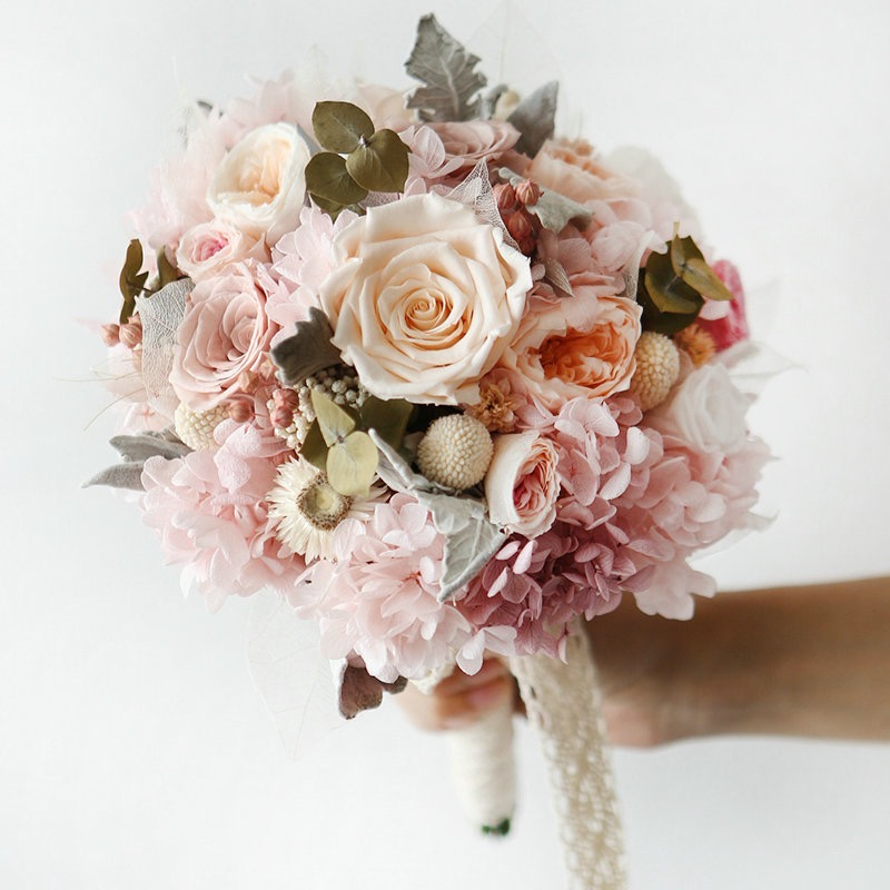 bridal bouquet with real flowers preserved roses wedding bouquet