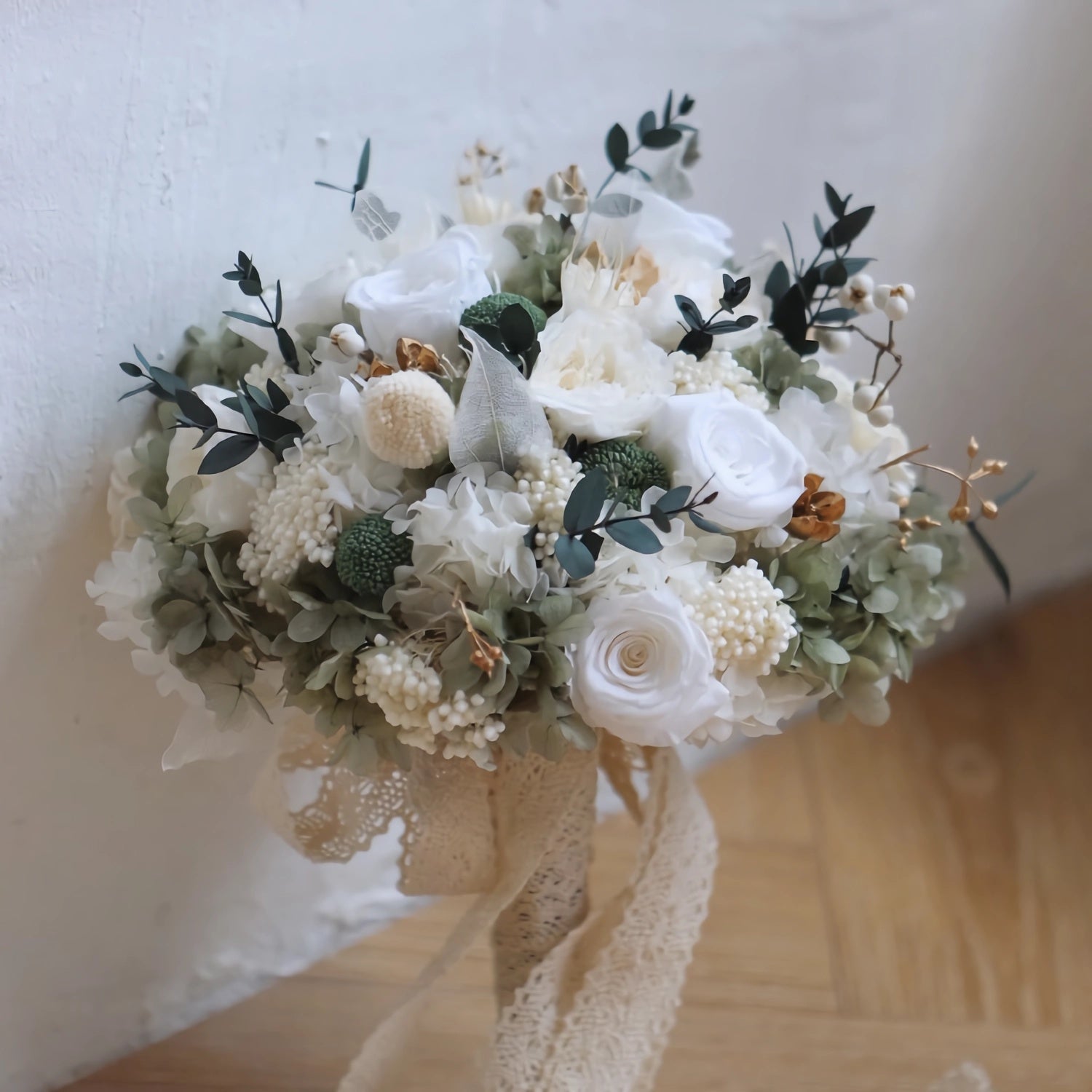 Enchanted Garden Bridal Bouquet - Preserved Flower Wedding Bouquet 