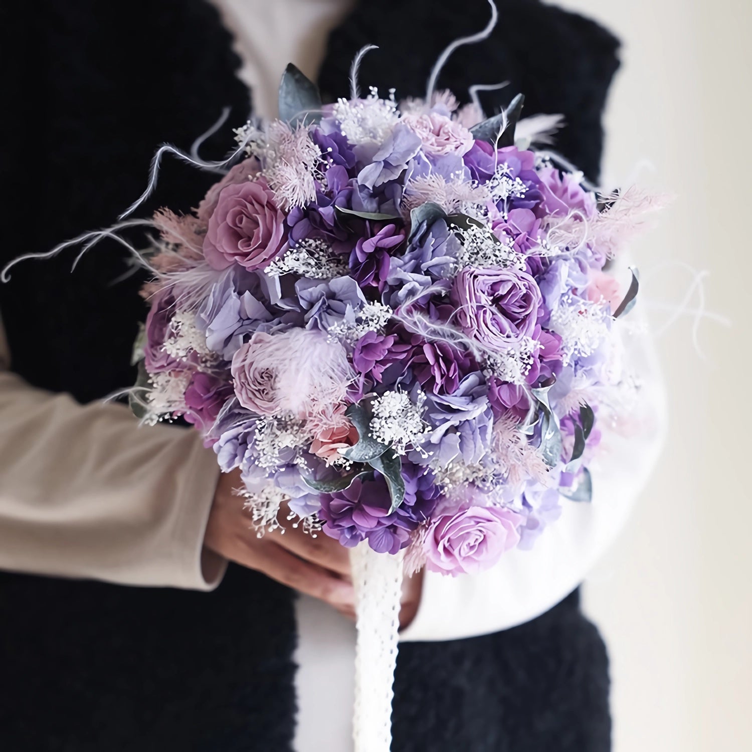 Violet Enchantment Bridal Bouquet - Preserved Flower Wedding Bouquet