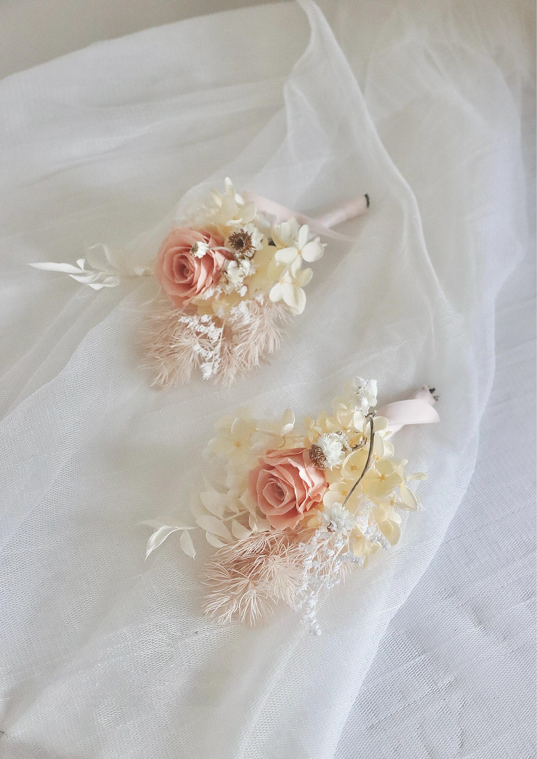 Boutonniere In Soft Peach & White