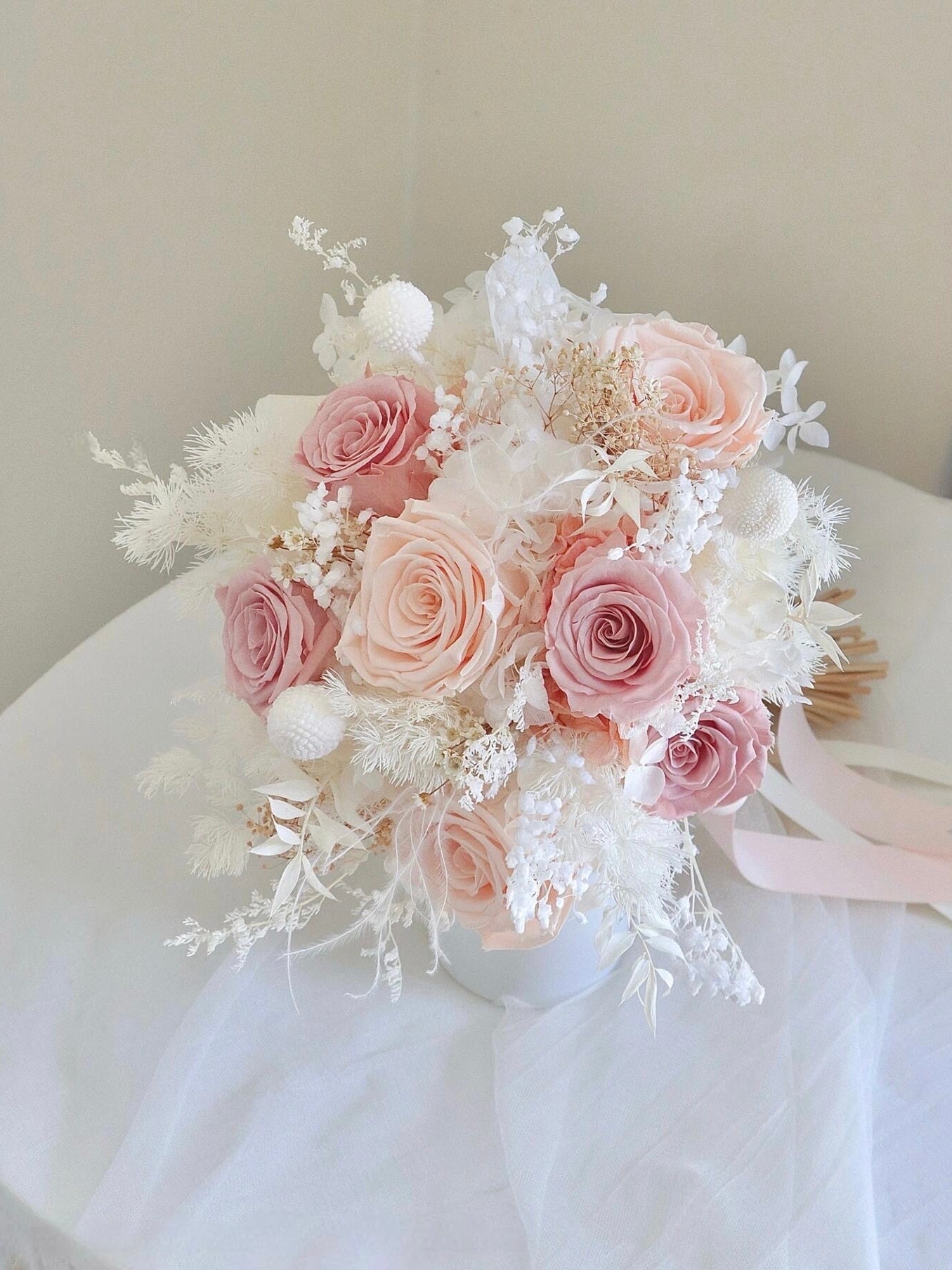 Blushing Bride Bridal Bouquet - Preserved Flower Wedding Bouquet