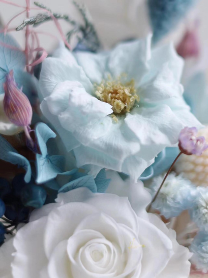 Boutonniere In Pastel Blue & Pristine White