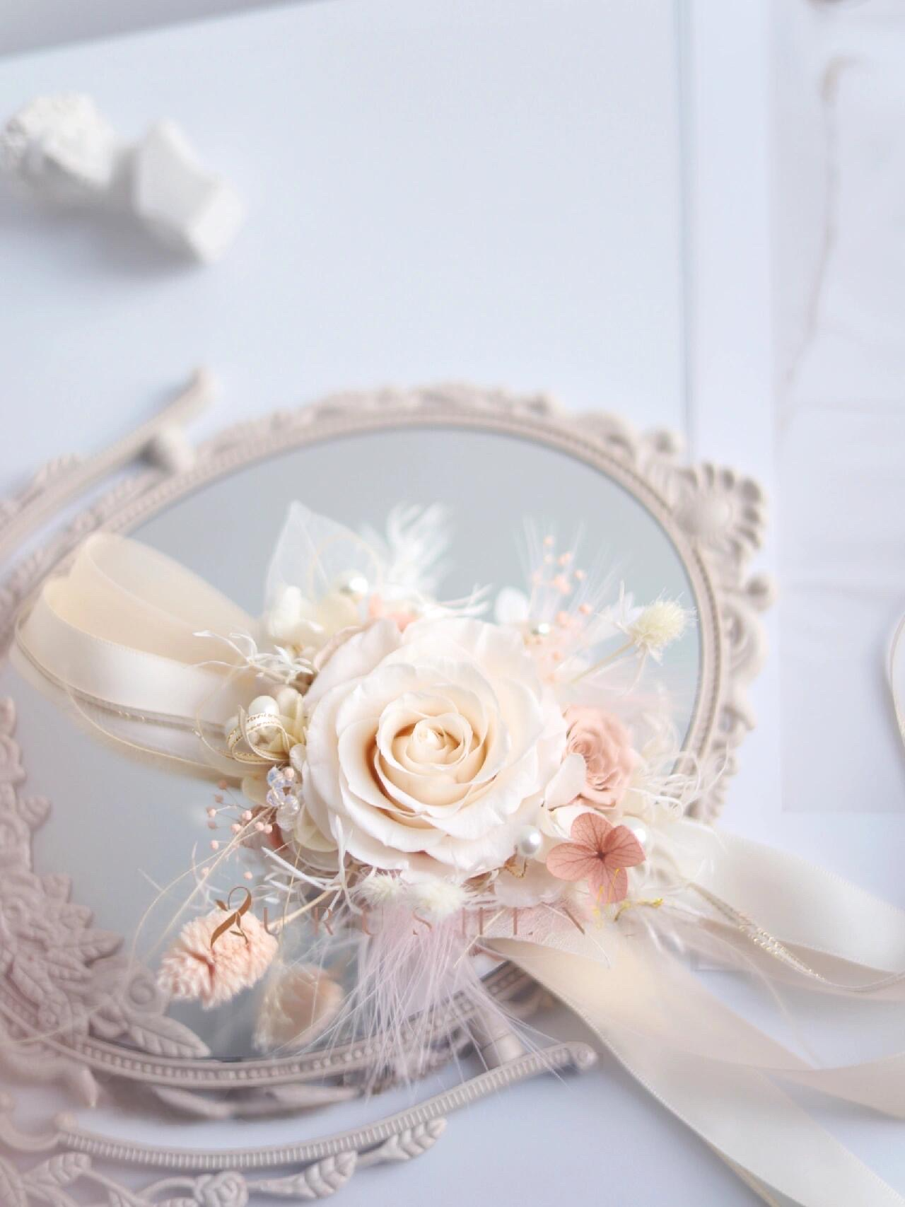 Wrist Corsage With Ivory Rose