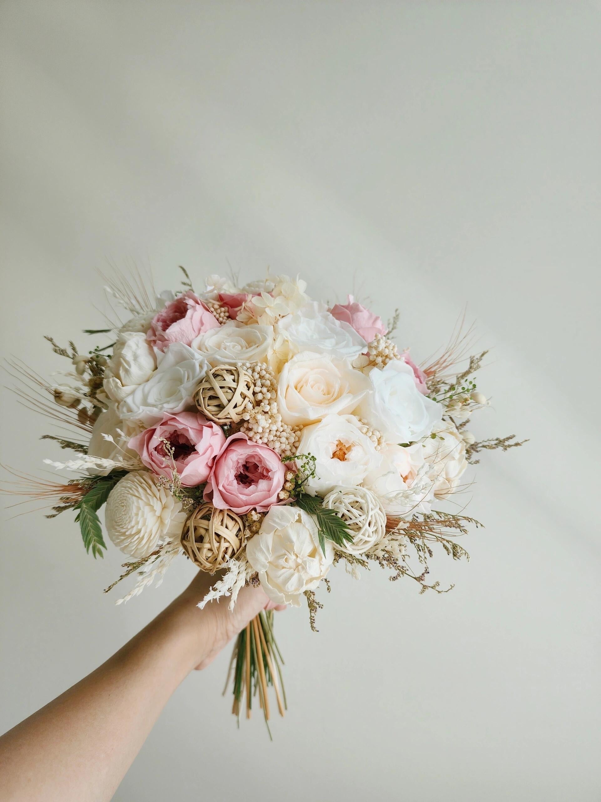 Vintage Elegance Bridal Bouquet - Preserved Flower Wedding Bouquet