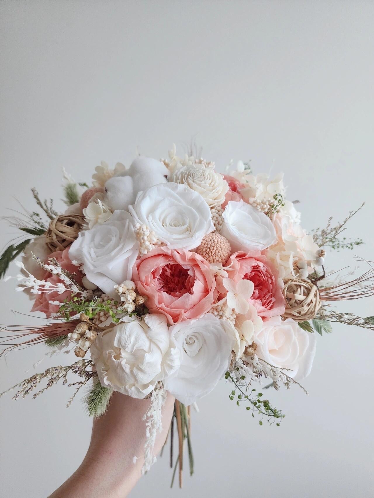 Rustic Charm Bridal Bouquet - Preserved Flower Wedding Bouquet