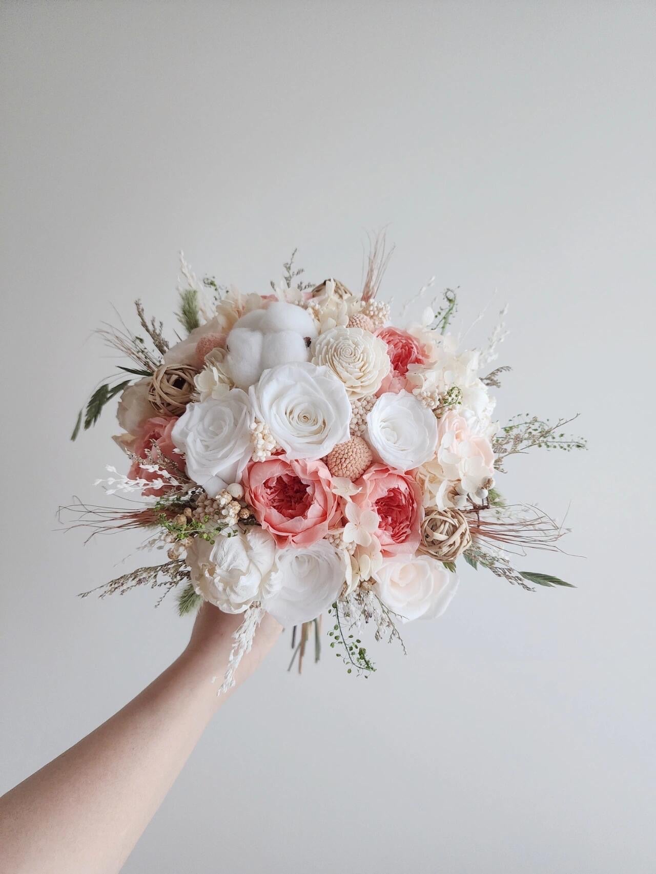 Rustic Charm Bridal Bouquet - Preserved Flower Wedding Bouquet