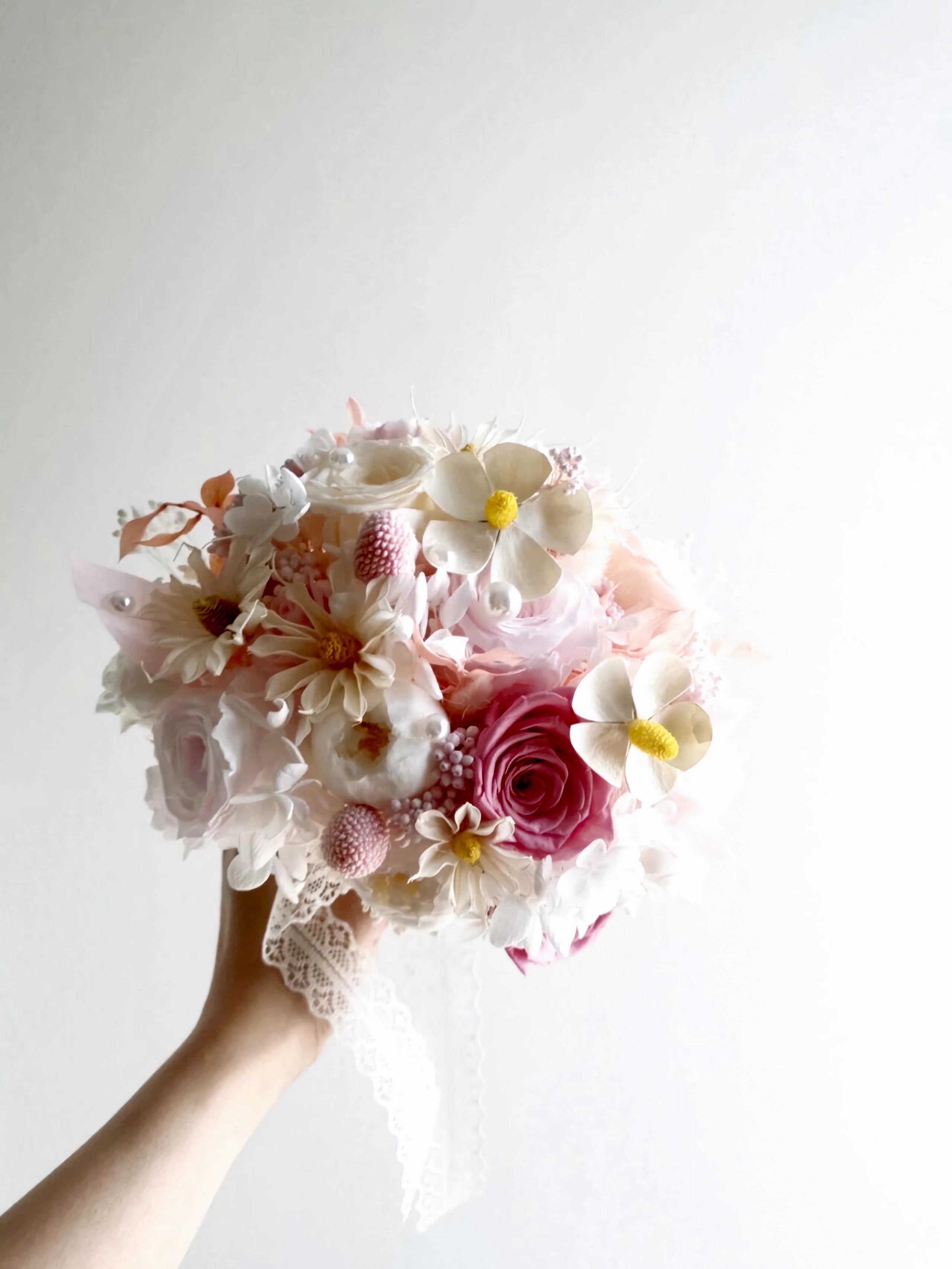 Sweet Peony Bridal Bouquet - Preserved Flower Wedding Bouquet