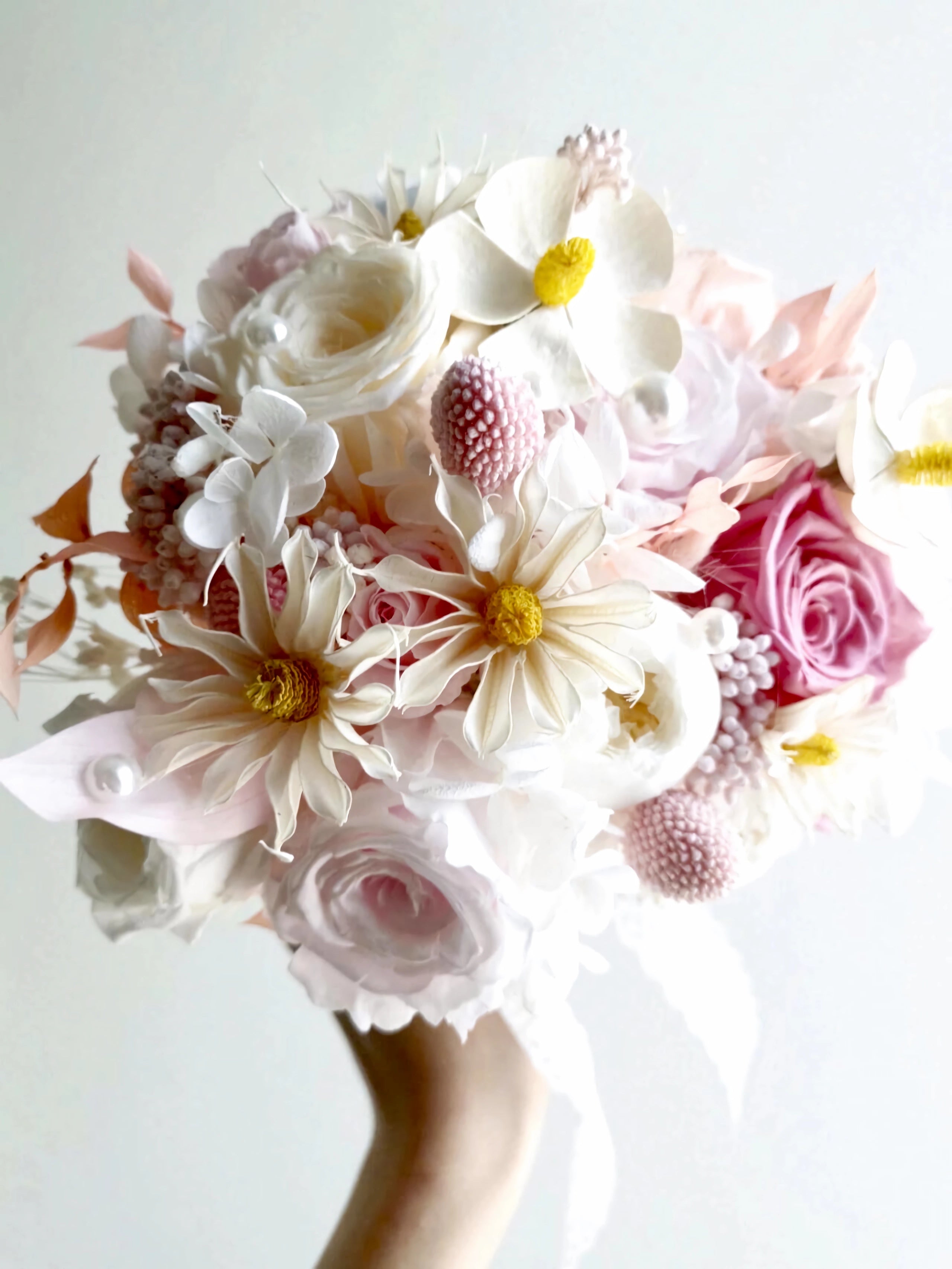 Sweet Peony Bridal Bouquet - Preserved Flower Wedding Bouquet