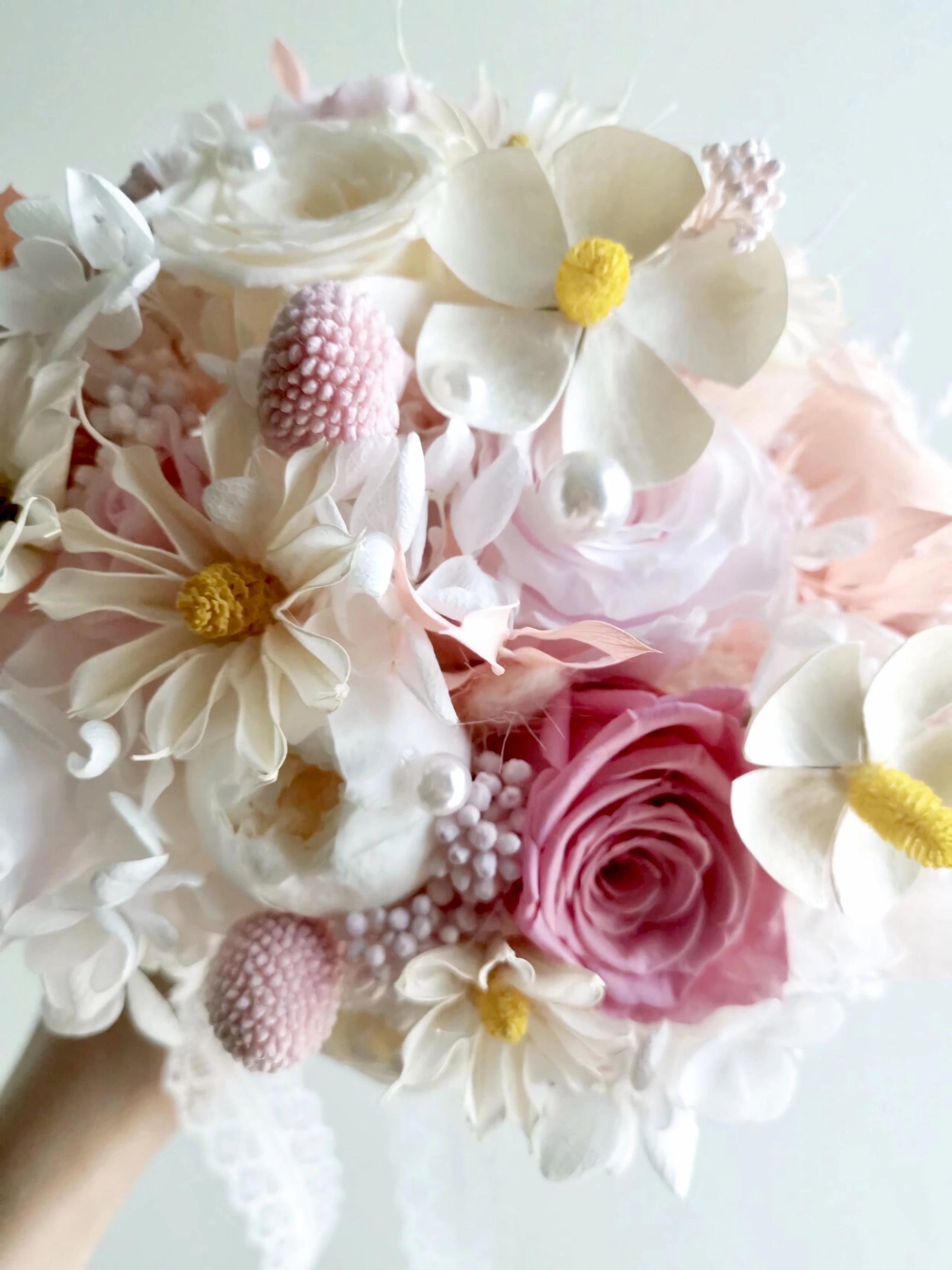 Sweet Peony Bridal Bouquet - Preserved Flower Wedding Bouquet