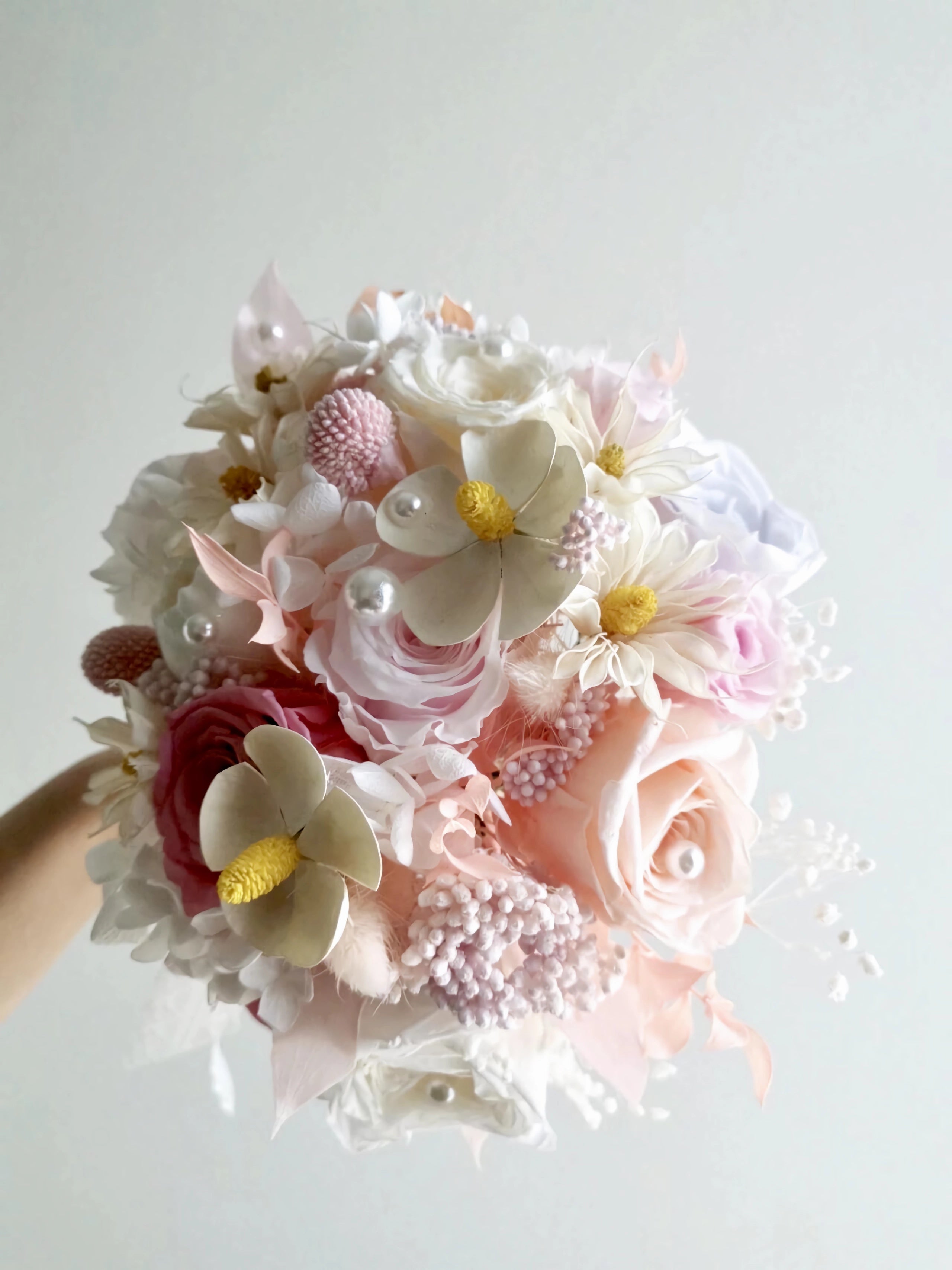 Sweet Peony Bridal Bouquet - Preserved Flower Wedding Bouquet