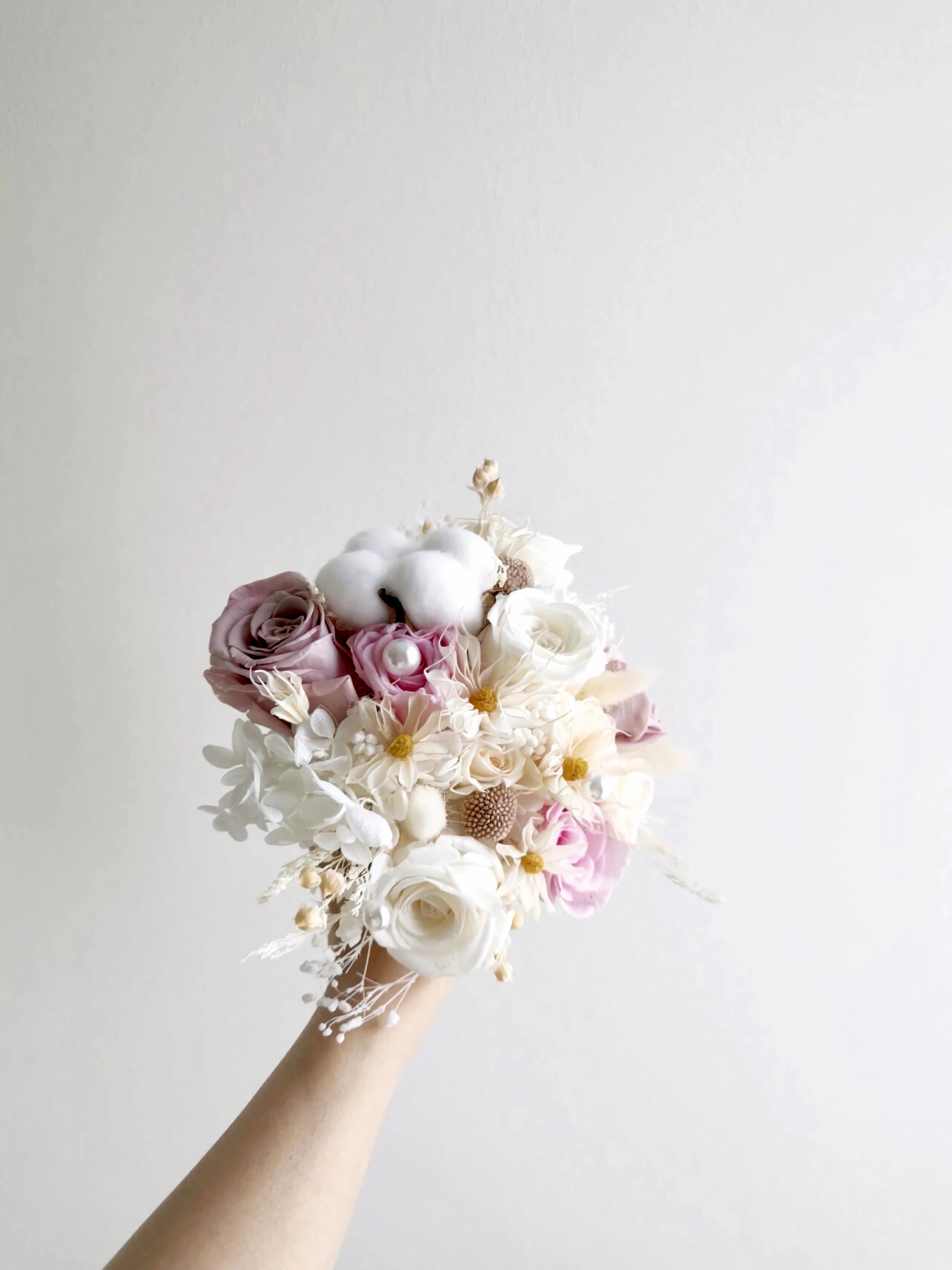 Delicate Ivory Bridal Bouquet - Preserved Flower Wedding Bouquet