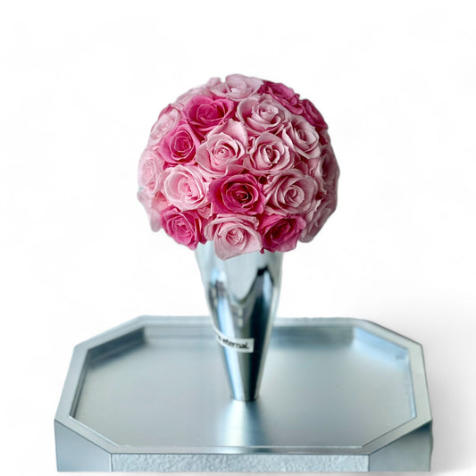 Pink Rose Ice Cream Cone - Preserved Flower Arrangement