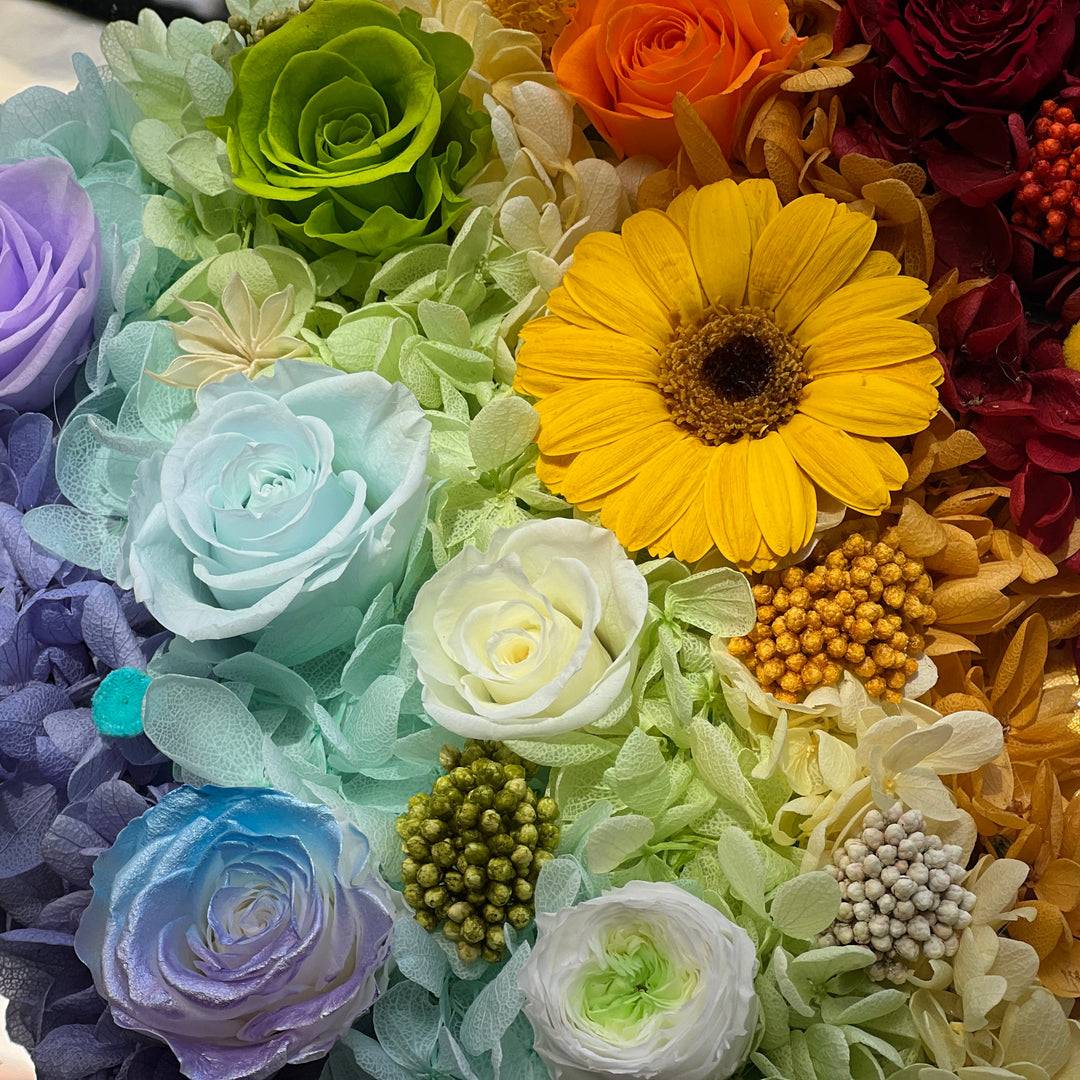 Rainbow Heart Floral Box