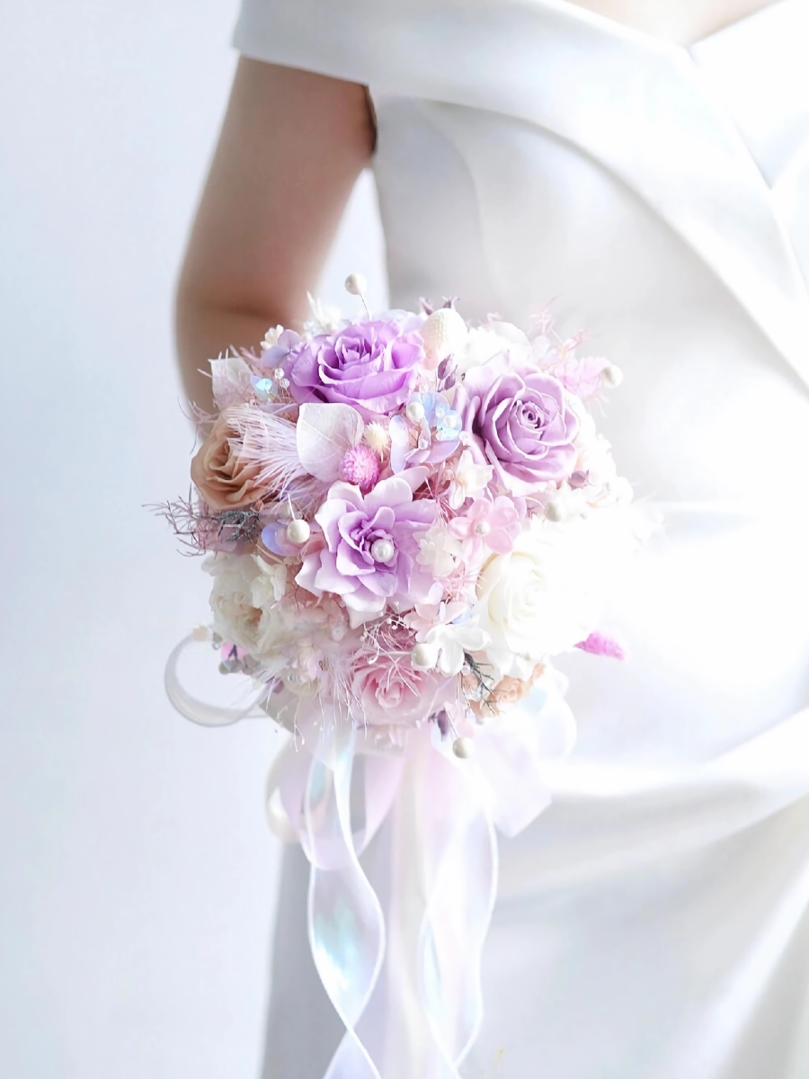 Lavender Bliss Bridal Bouquet - Preserved Flower Wedding Bouquet