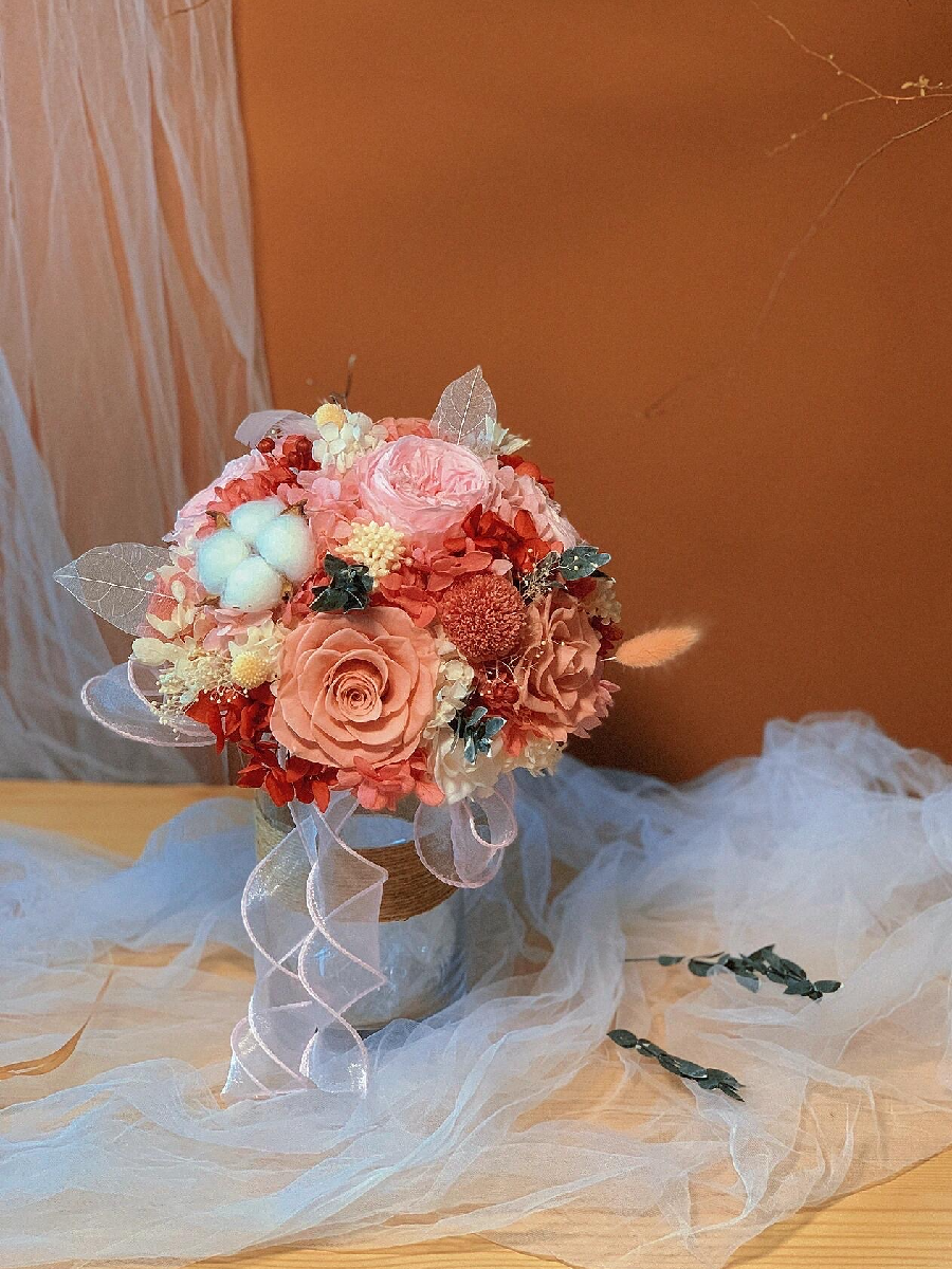 Sunset Glow Bridal Bouquet - Preserved Flower Wedding Bouquet