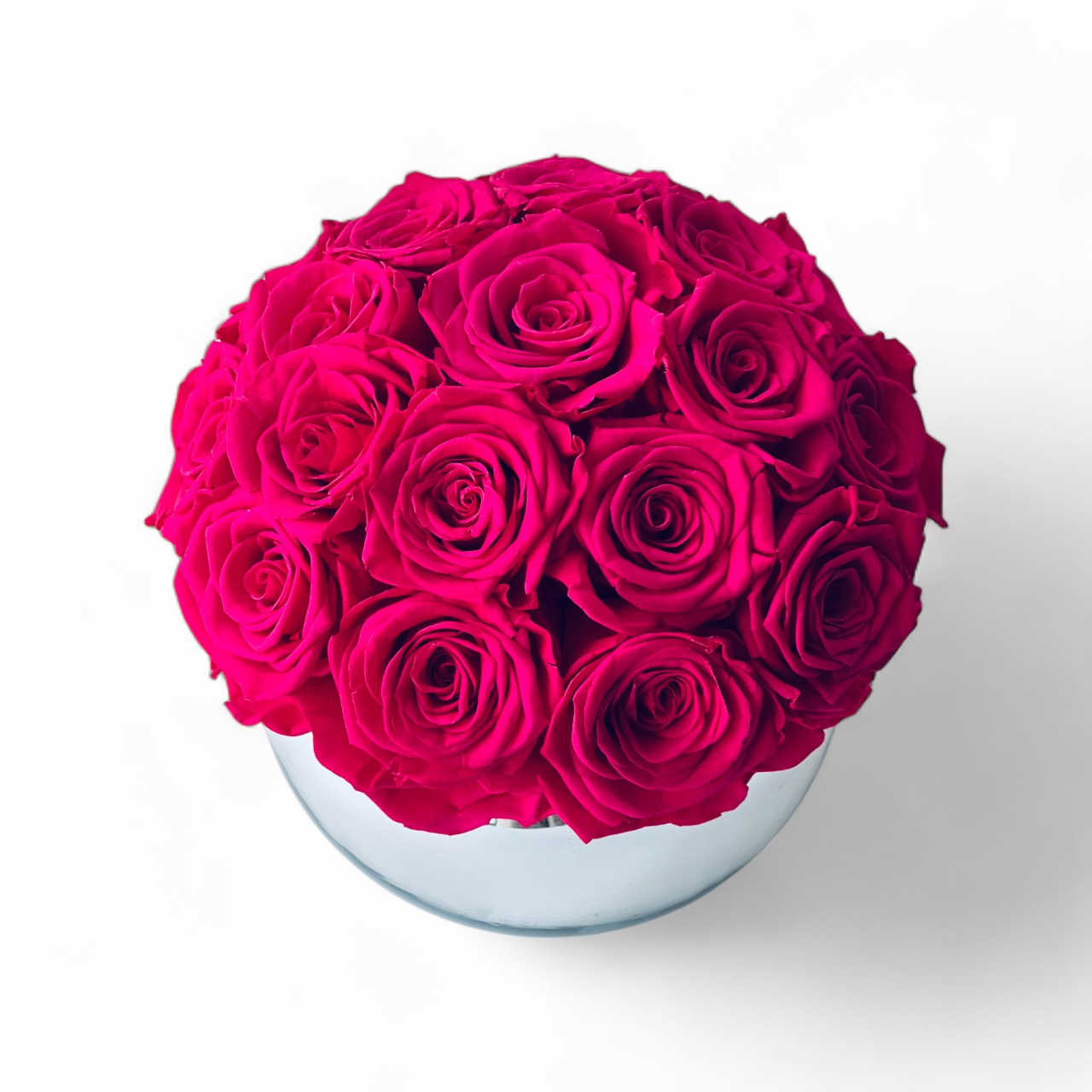 Preserved Pink Rose Arrangement—hot pink blooms, perfectly preserved for lasting beauty. Ideal for any décor or as a heartfelt gift for special occasions.