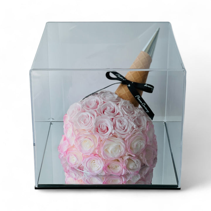 Pink Rose Bouquet Cone - Preserved Flower Arrangement