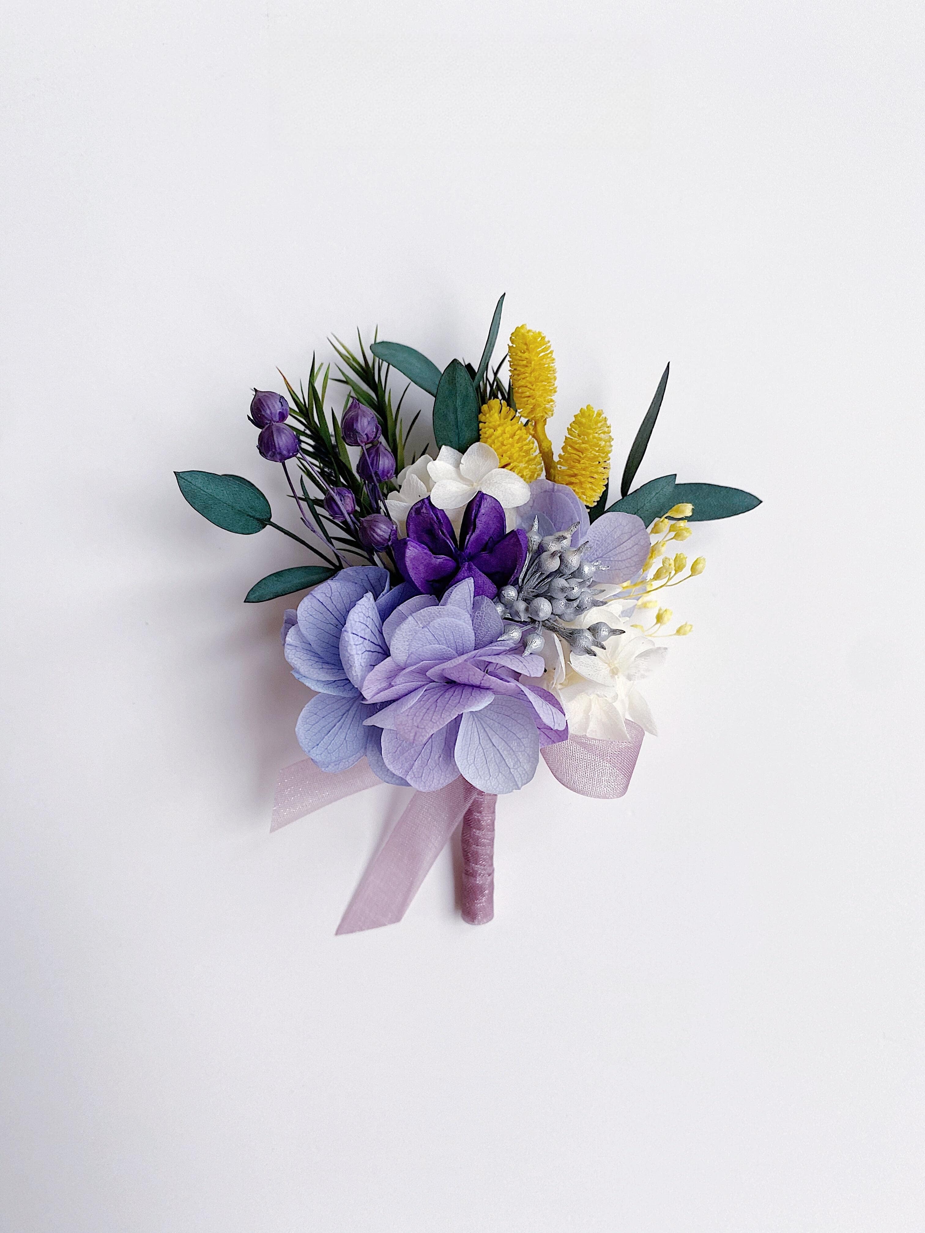 Elegant preserved flower boutonniere for weddings
