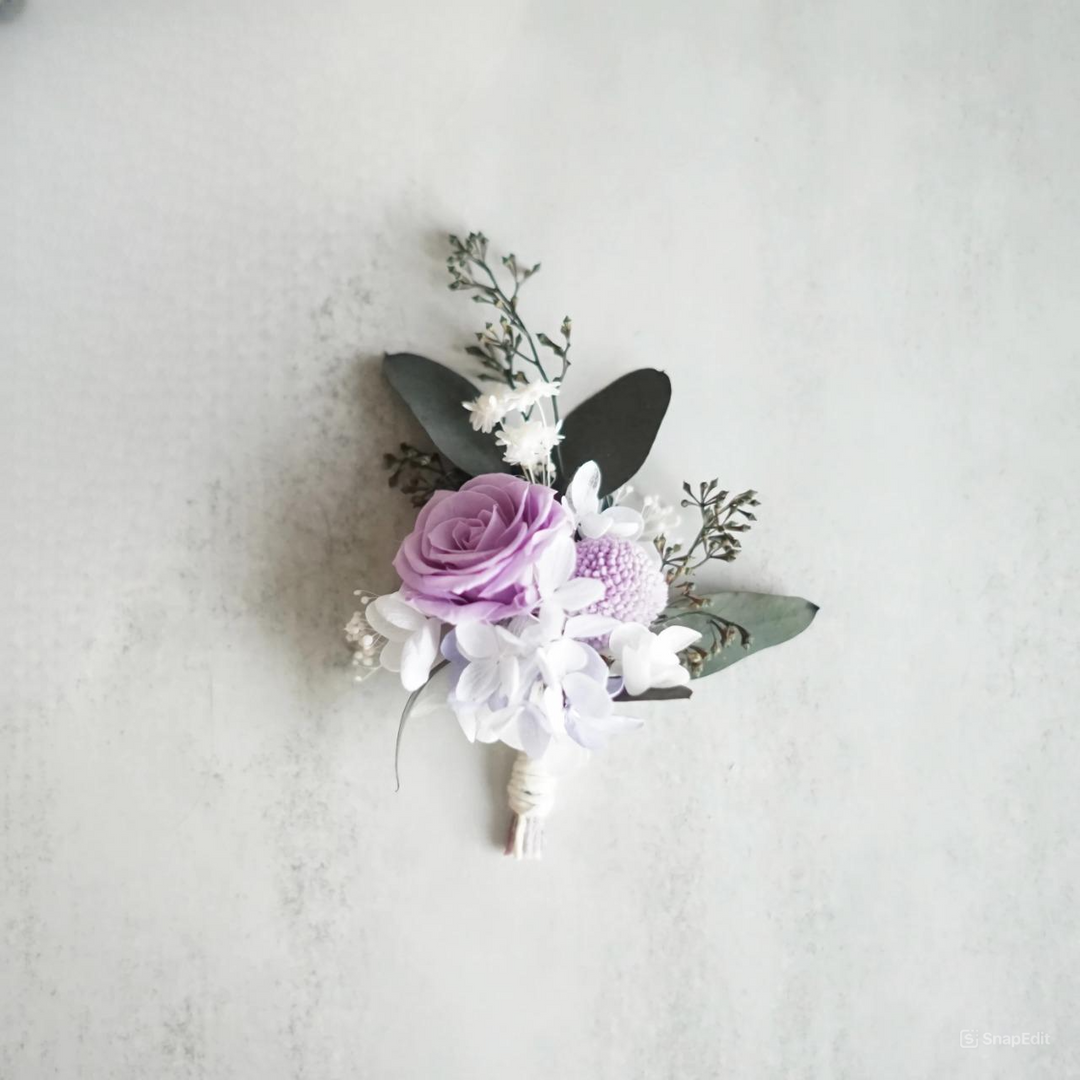 real flower boutonniere preserved real rose and hydrangea boutonnieres in lavender