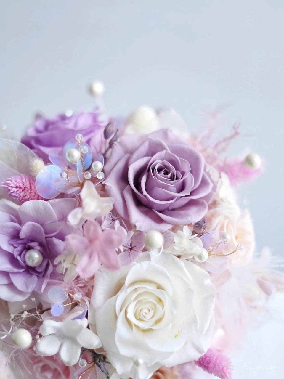 Lavender Bliss Bridal Bouquet - Preserved Flower Wedding Bouquet