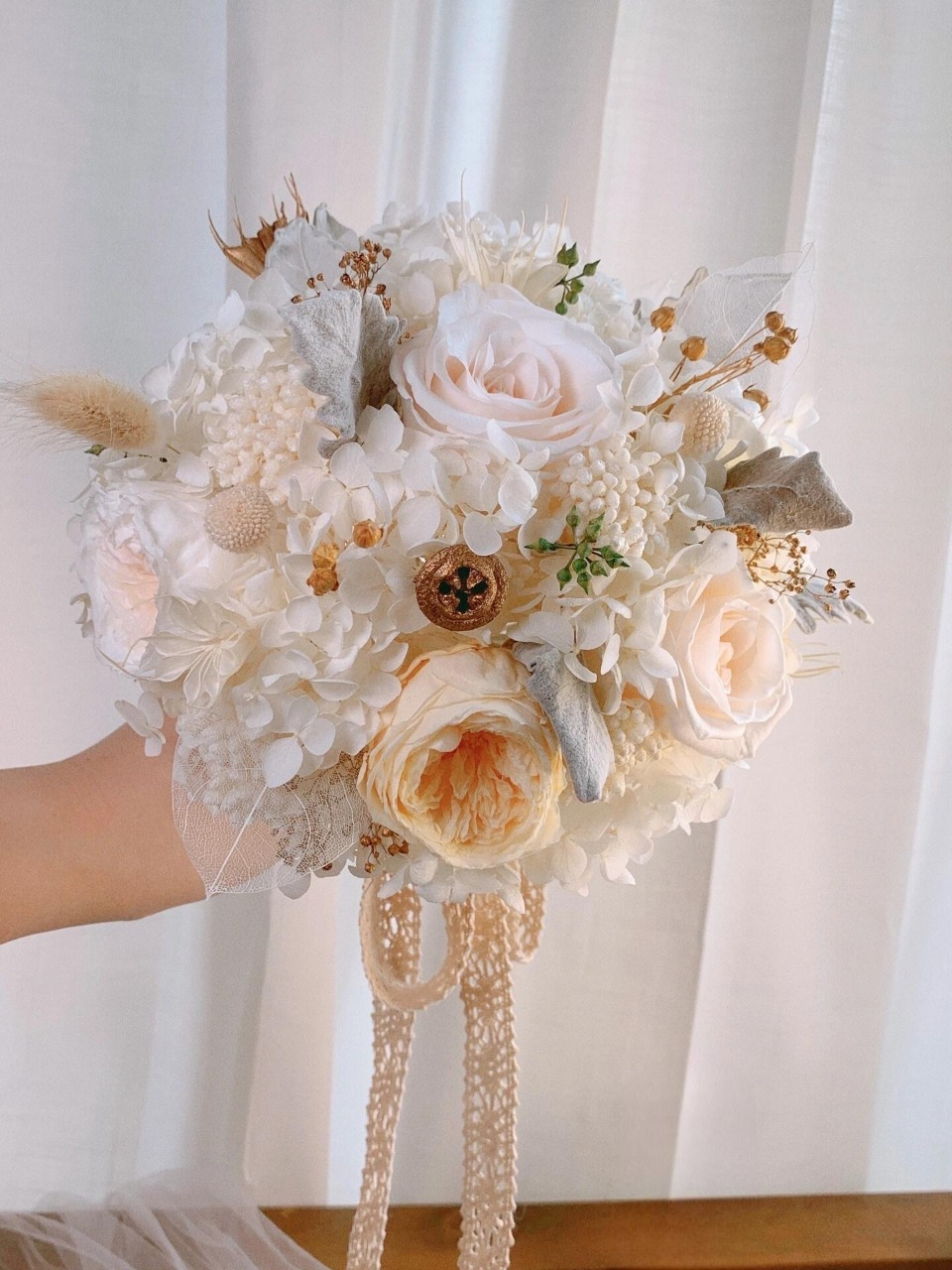 Ivory Dream Bridal Bouquet - Preserved Flower Wedding Bouquet