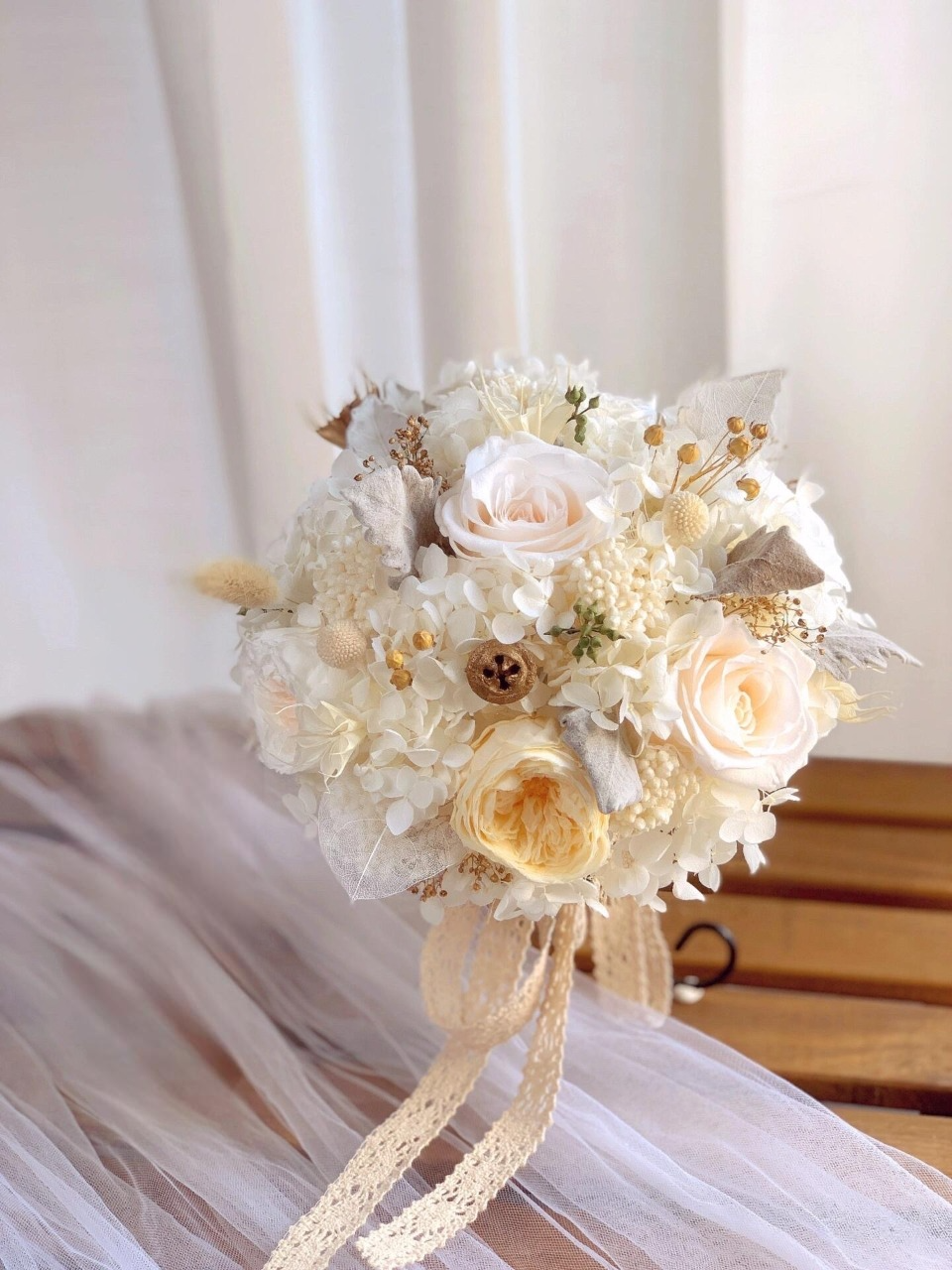 Ivory Dream Bridal Bouquet - Preserved Flower Wedding Bouquet