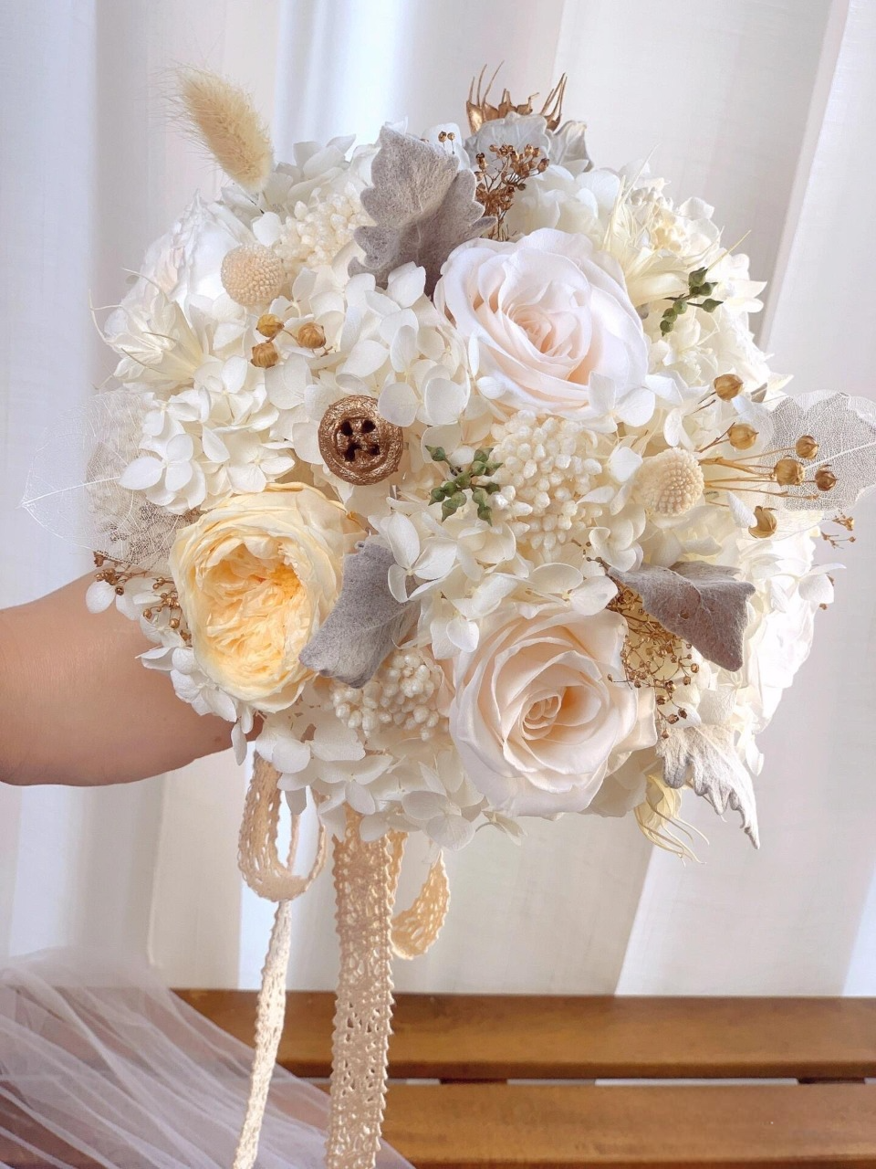 Ivory Dream Bridal Bouquet - Preserved Flower Wedding Bouquet